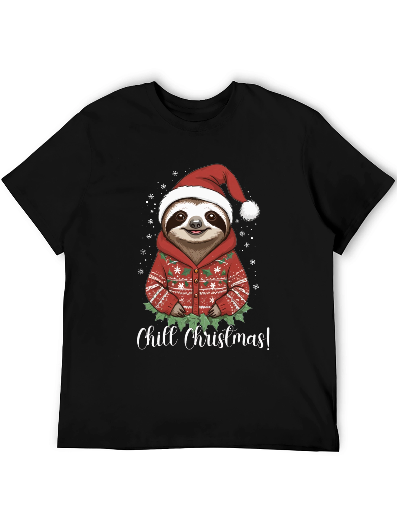 Chill Christmas Sloth T-Shirt - Holiday Apparel