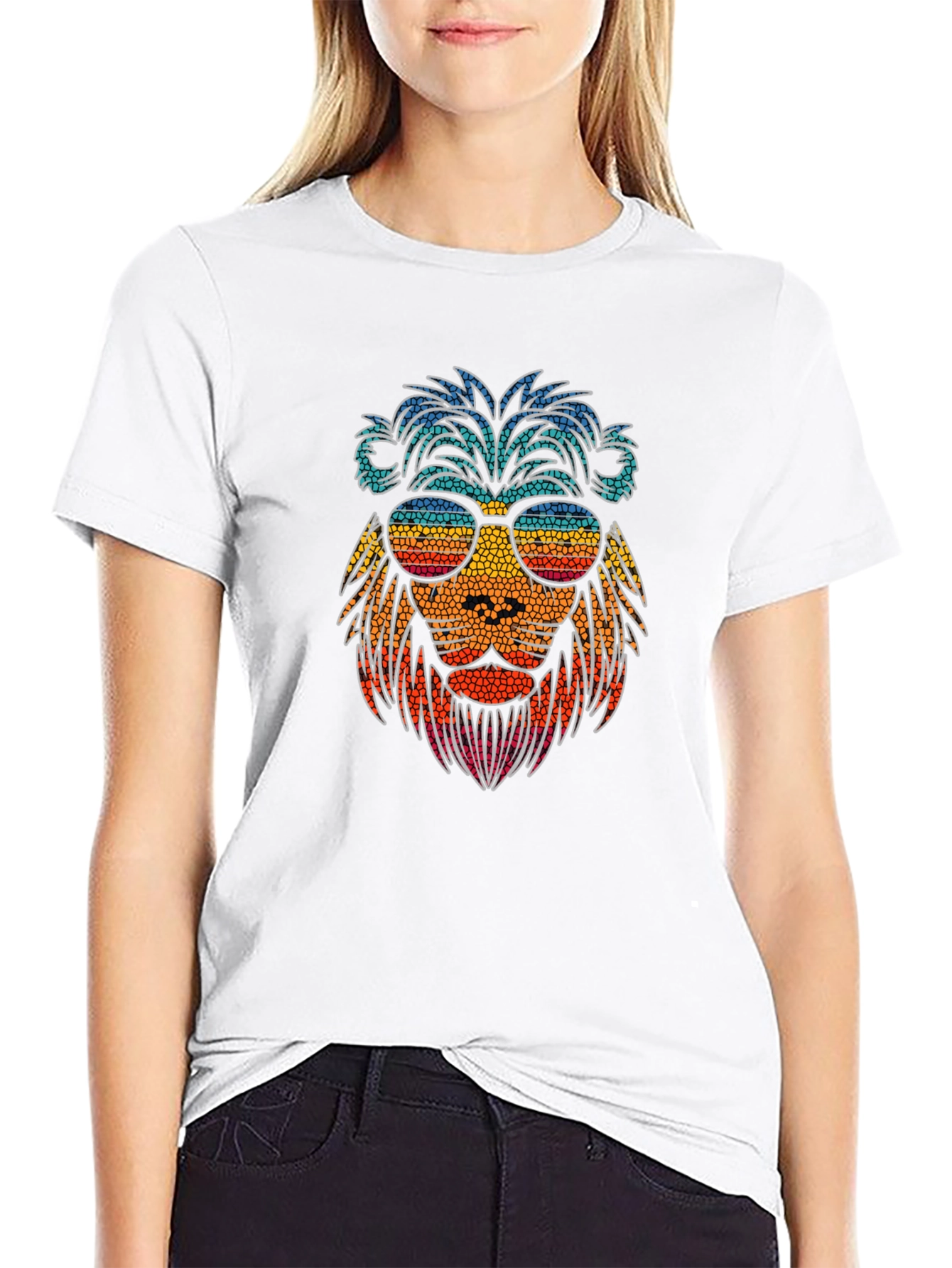Cool Lion Graphic Tee - Stylish Mens Black T-Shirt