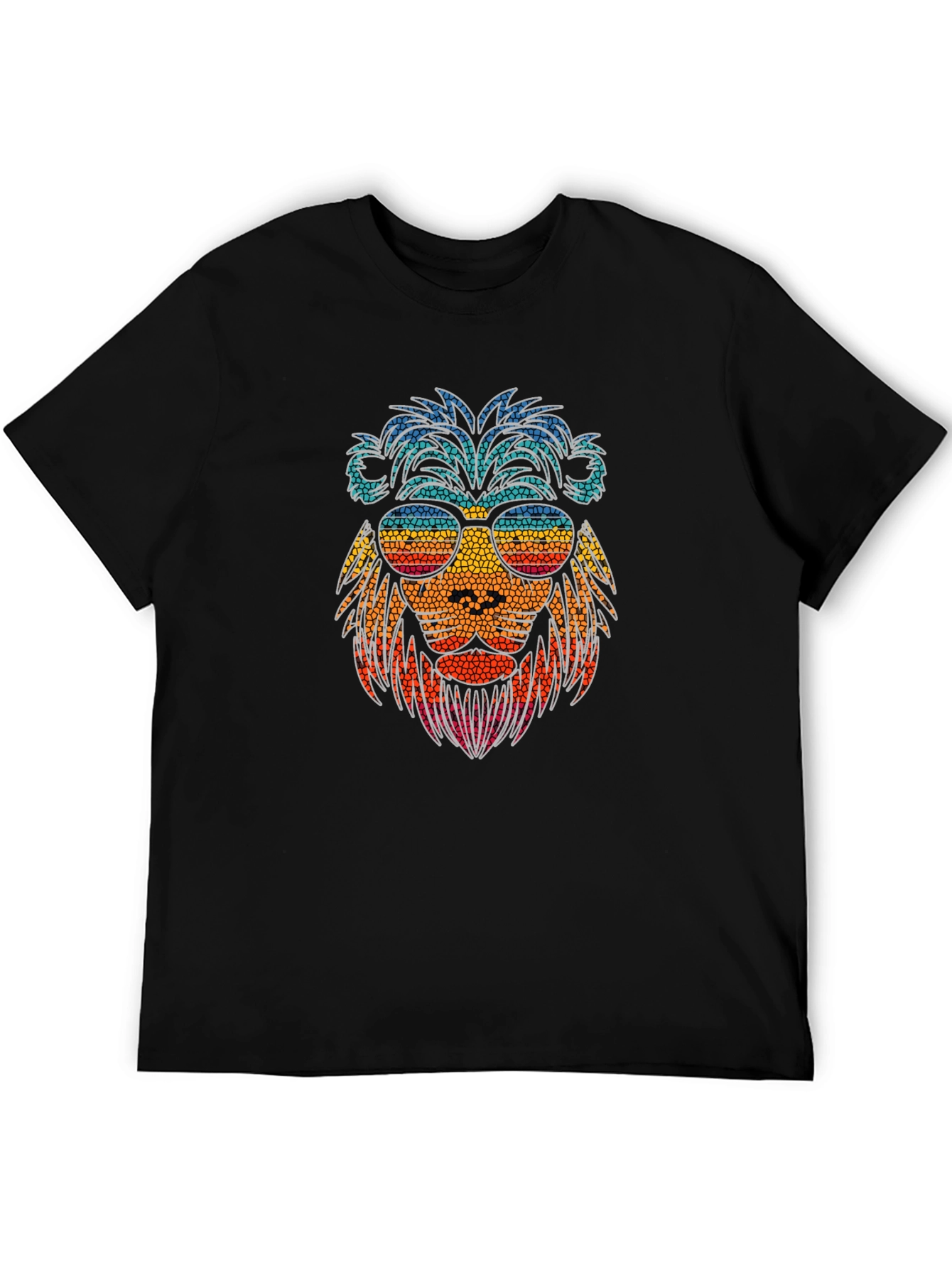 Cool Lion Graphic Tee - Stylish Mens Black T-Shirt