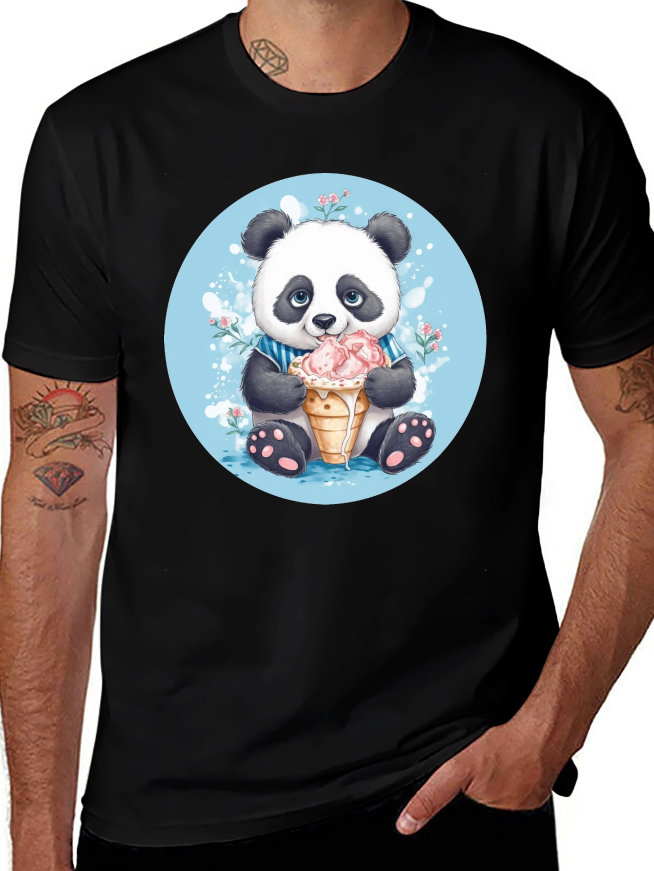 Cute Panda Ice Cream T-Shirt