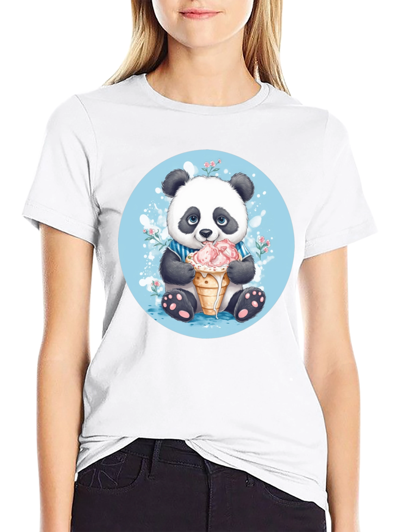 Cute Panda Ice Cream T-Shirt