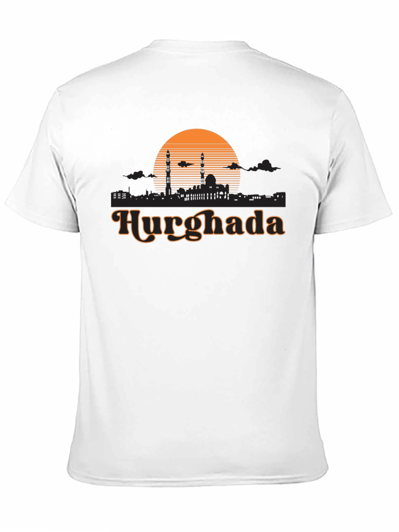 Hurghada Retro Sunset Black T-Shirt