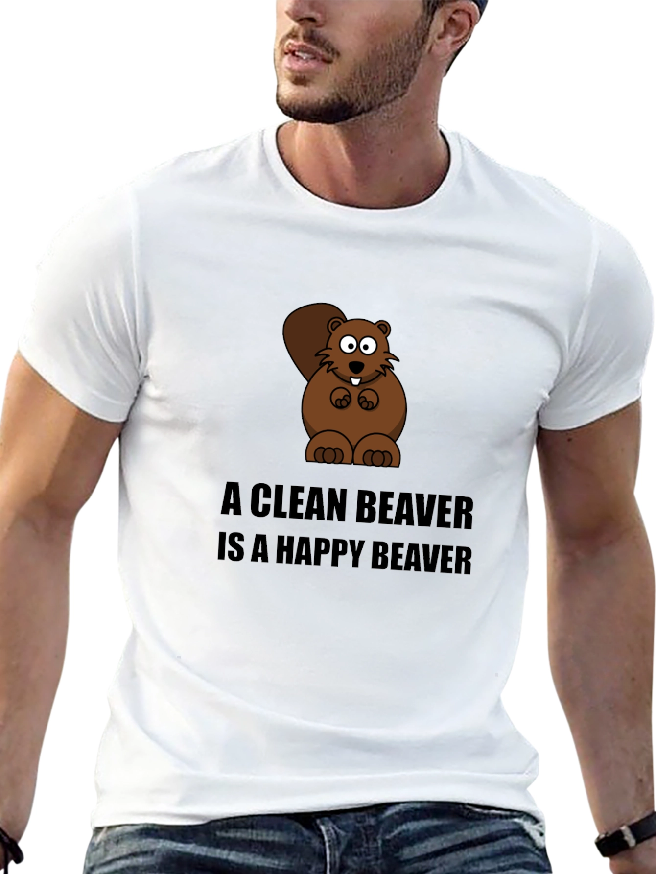A Clean Beaver T-Shirt - Funny Cartoon Tee