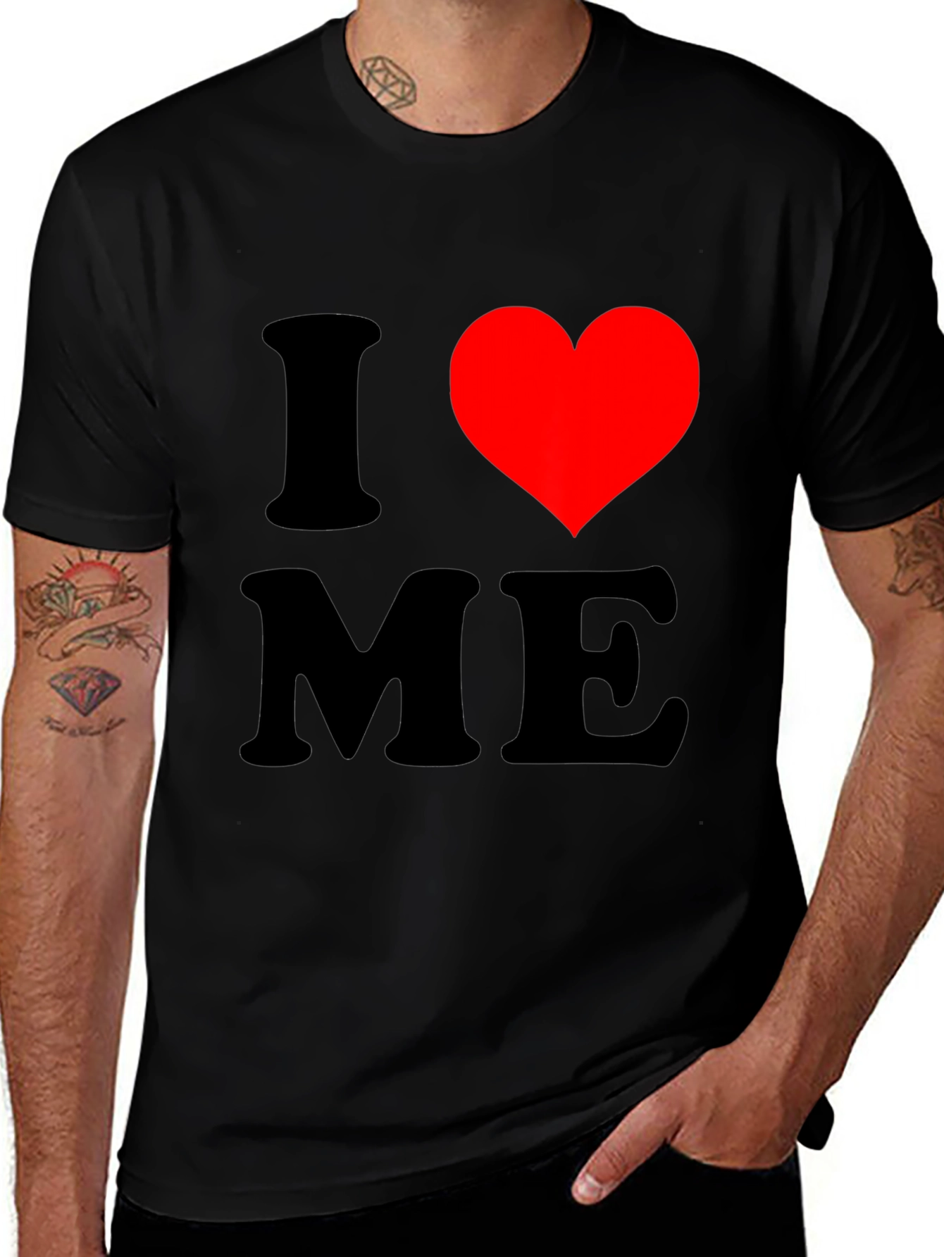 I Heart ME Graphic T-Shirt - Black Cotton Tee