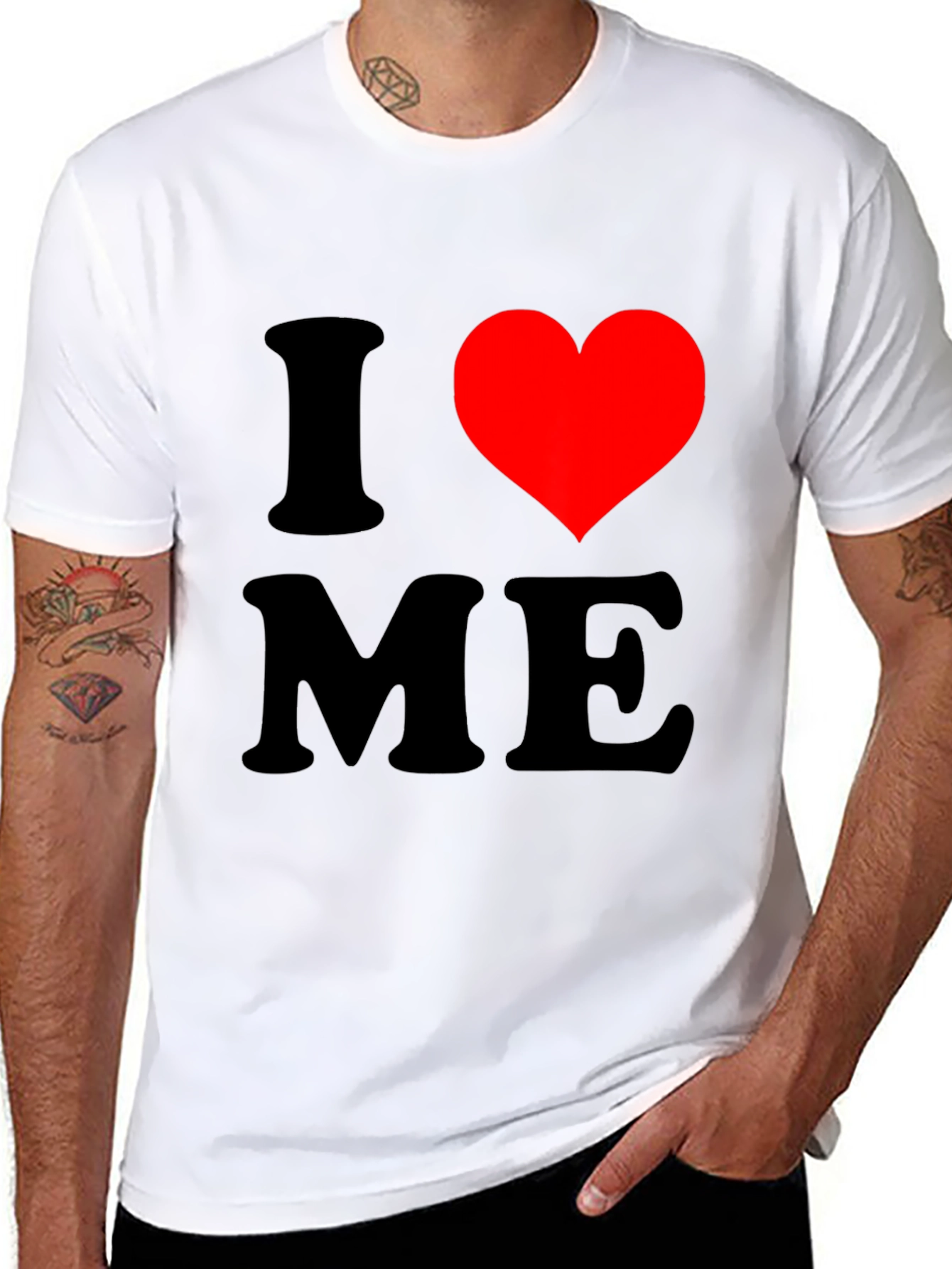 I Heart ME Graphic T-Shirt - Black Cotton Tee