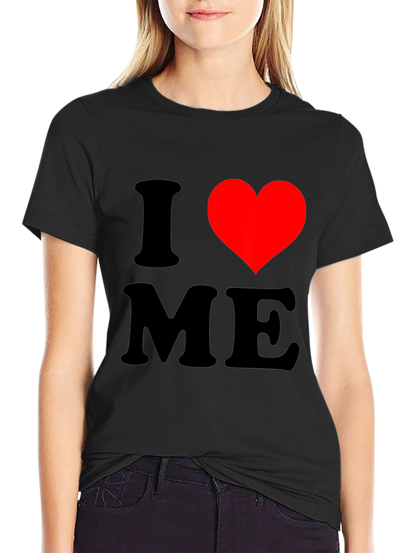 I Heart ME Graphic T-Shirt - Black Cotton Tee