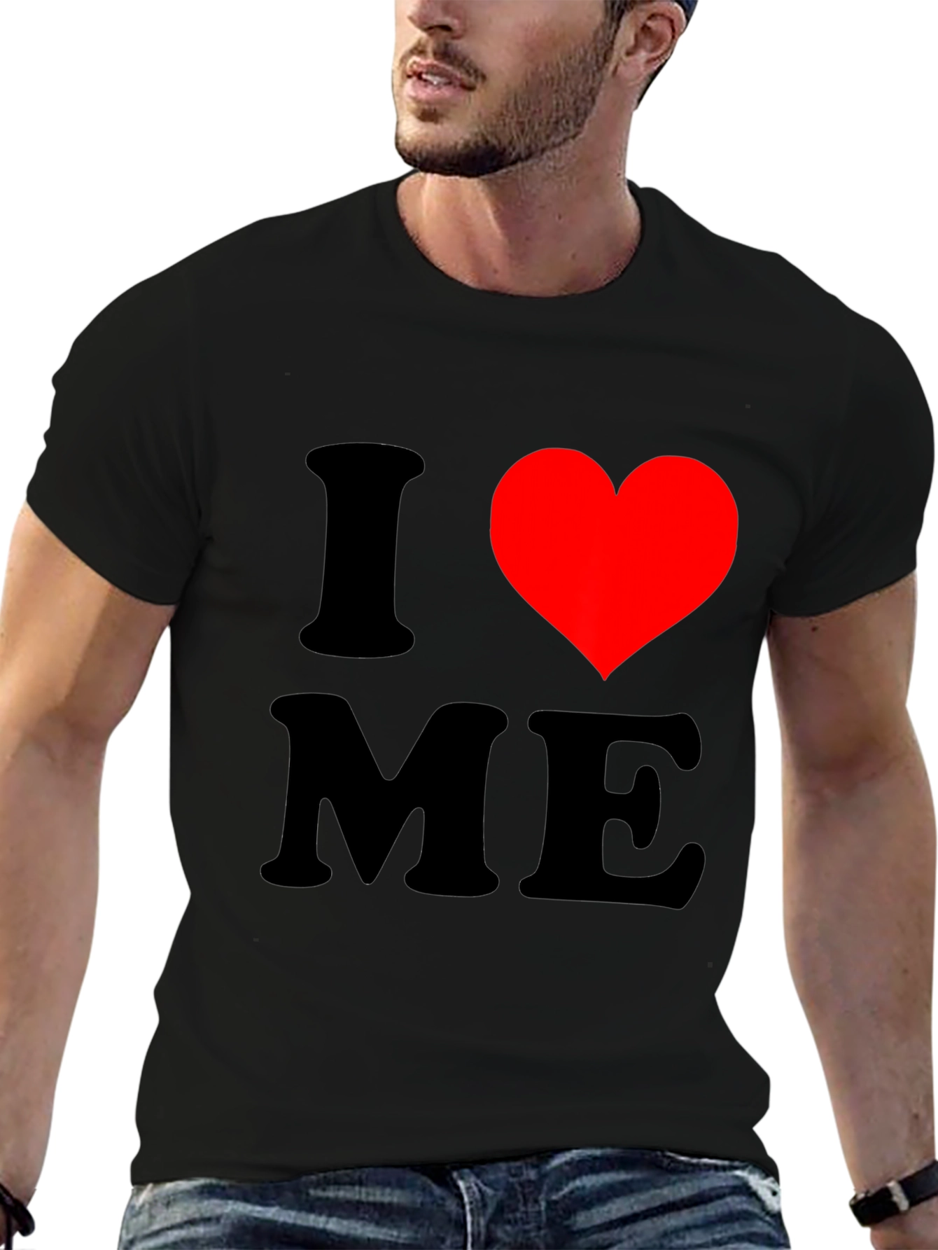 I Heart ME Graphic T-Shirt - Black Cotton Tee