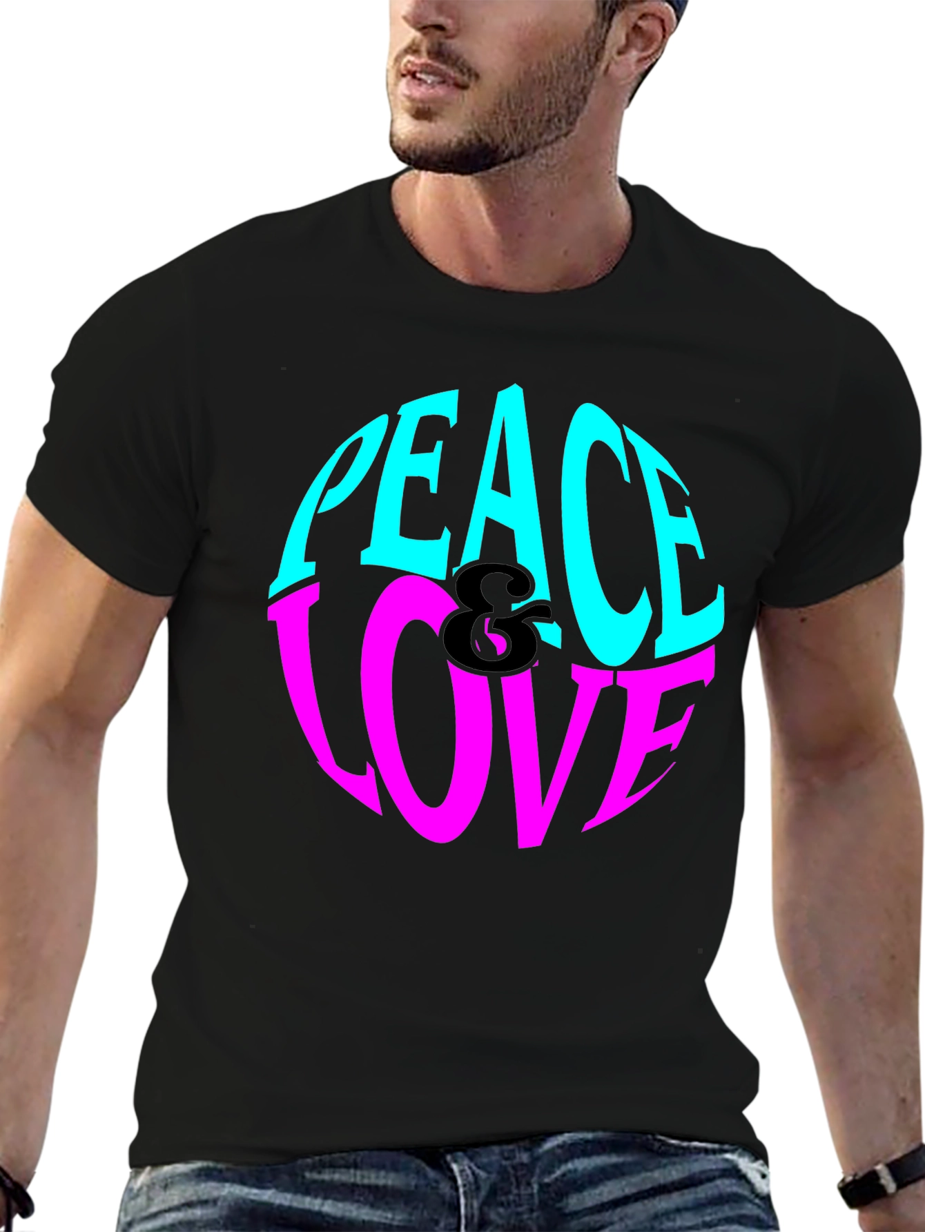 Peace & Love Graphic Tee - Retro Style