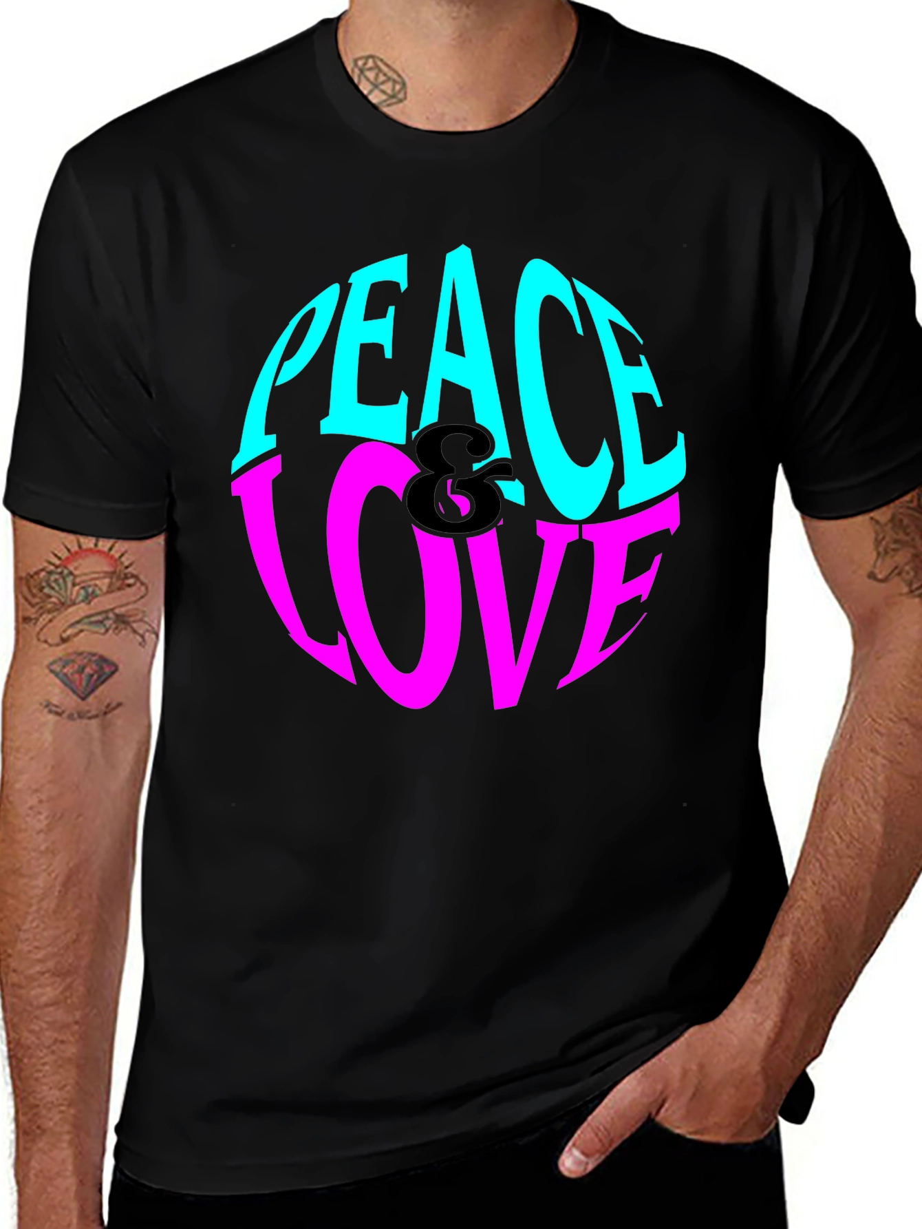 Peace & Love Graphic Tee - Retro Style
