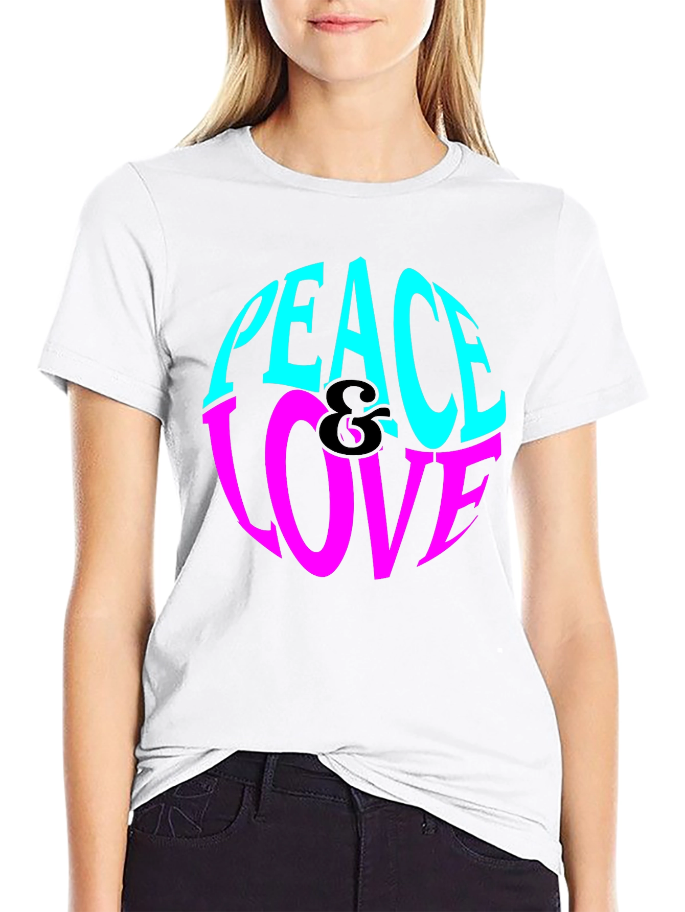 Peace & Love Graphic Tee - Retro Style