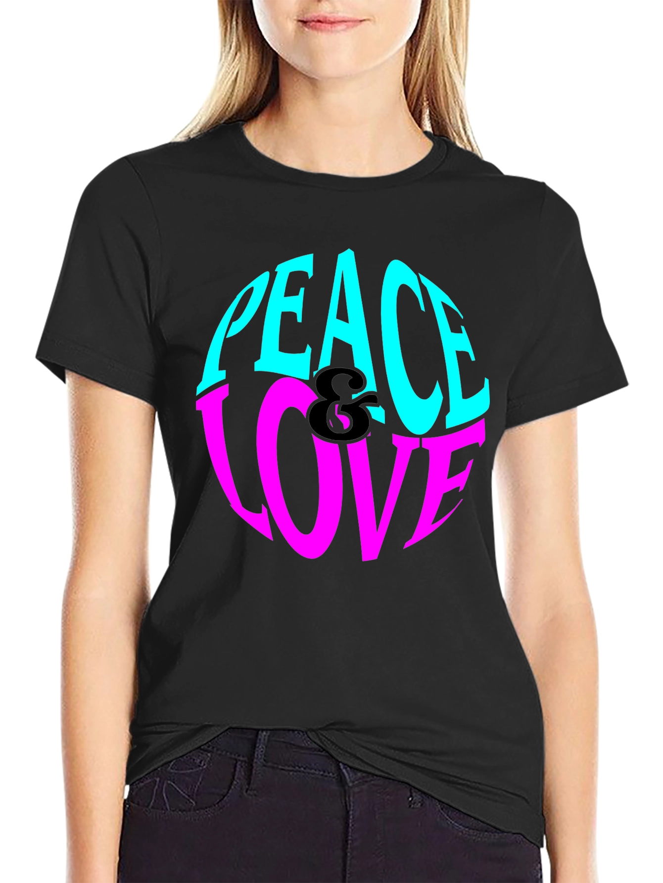 Peace & Love Graphic Tee - Retro Style