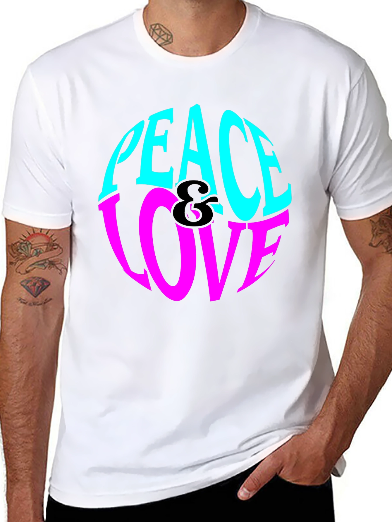 Peace & Love Graphic Tee - Retro Style