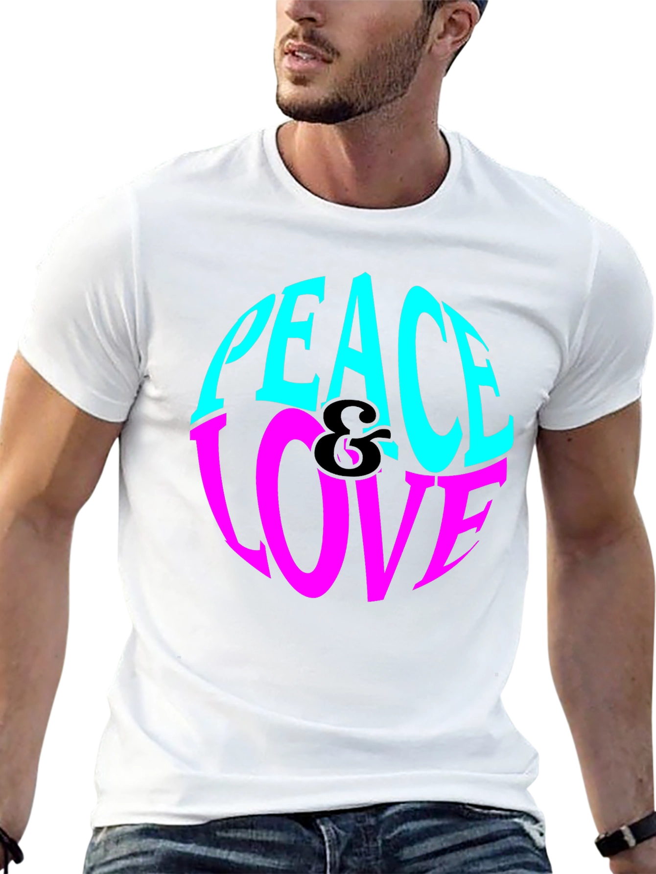 Peace & Love Graphic Tee - Retro Style