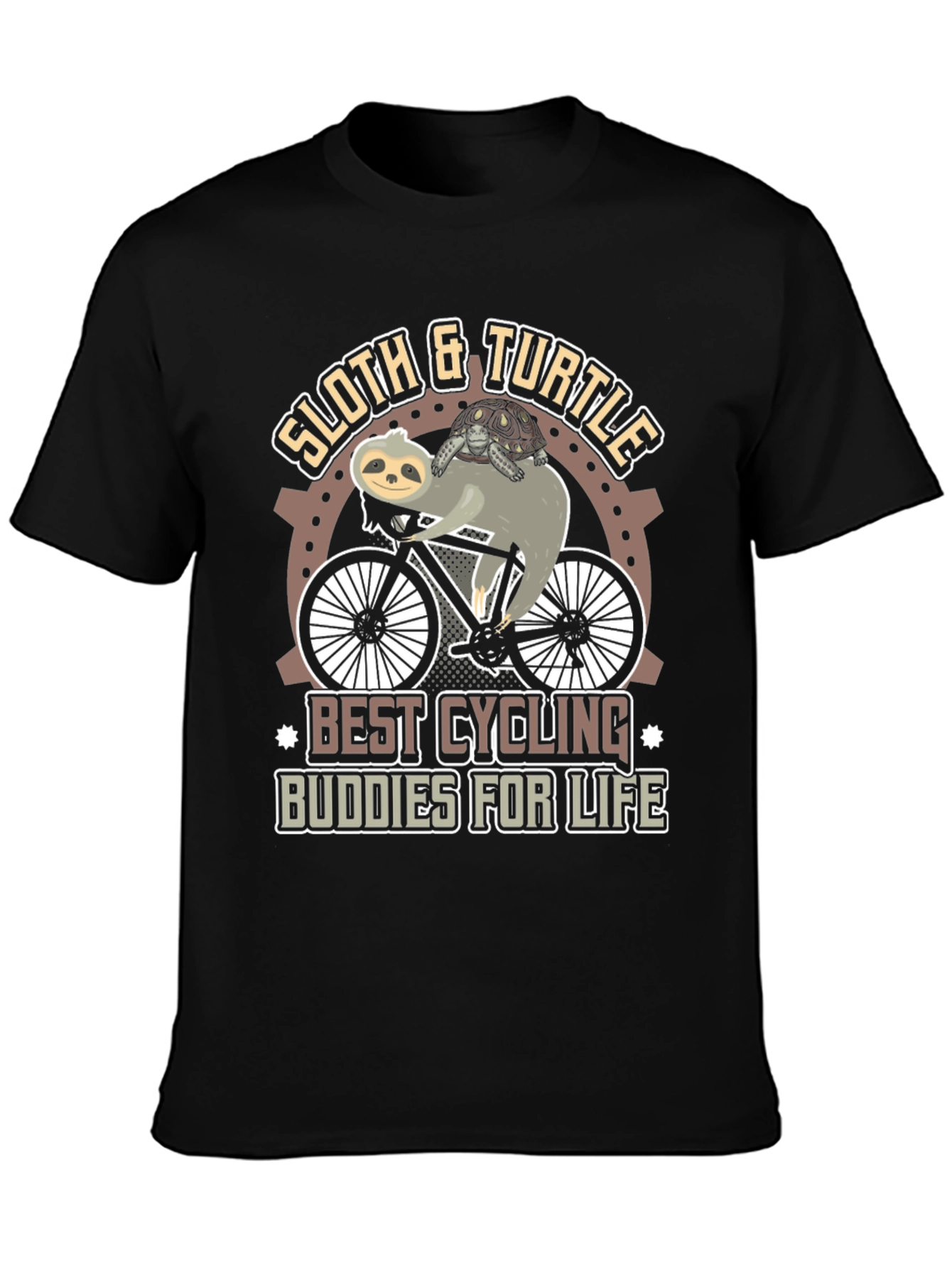 Sloth & Turtle Cycling Buddies T-Shirt