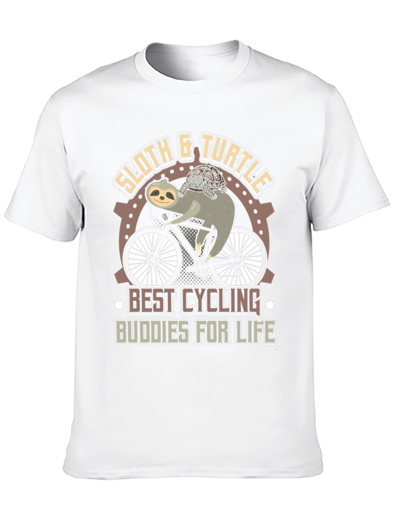 Sloth & Turtle Cycling Buddies T-Shirt