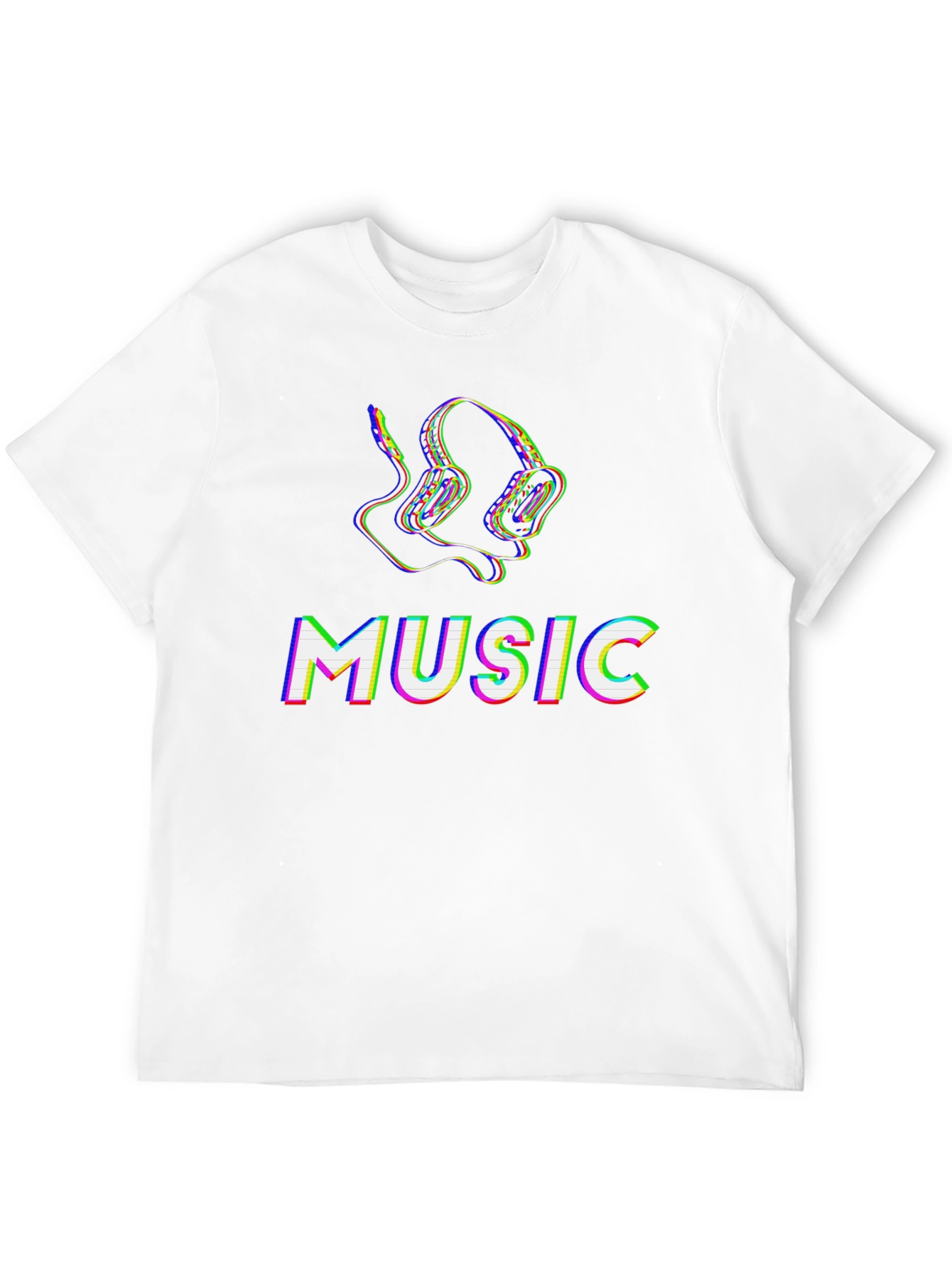Music Headphone Glitch Graphic Tee