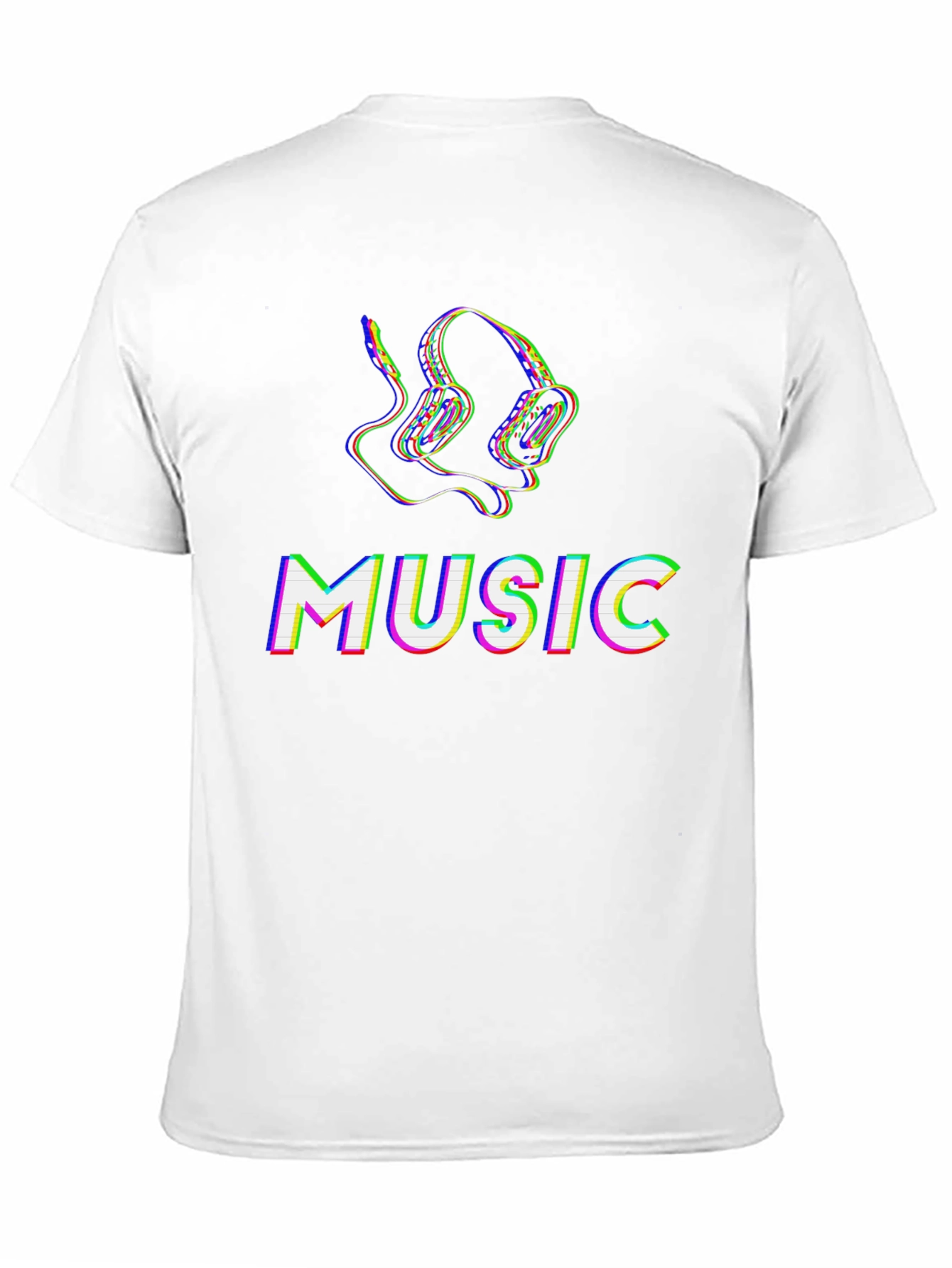 Music Headphone Glitch Graphic Tee