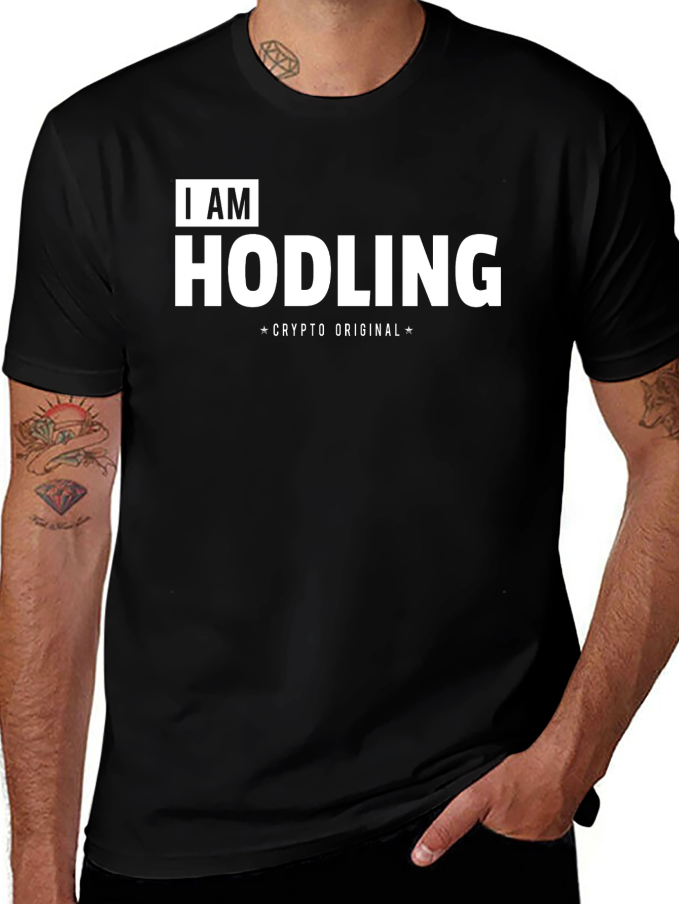 I AM HODLING Crypto Original Black T-Shirt