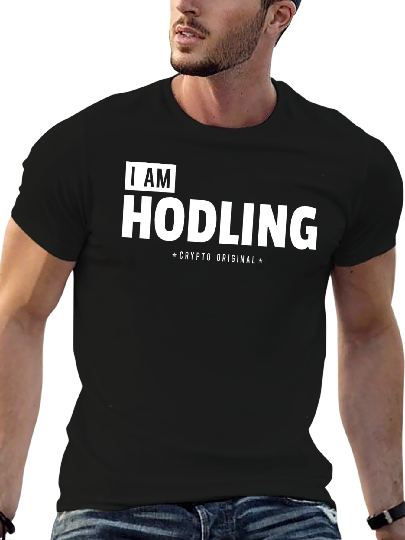 I AM HODLING Crypto Original Black T-Shirt