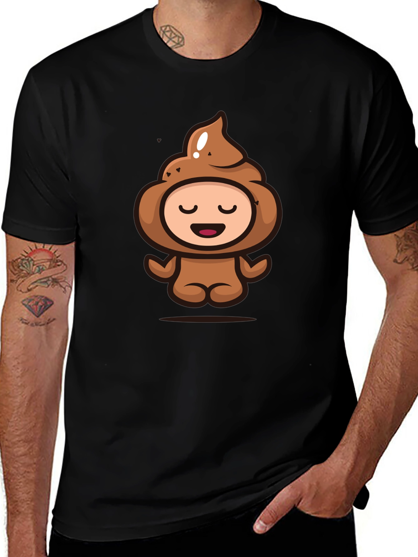 Poop Emoji Funny Graphic Black T-Shirt