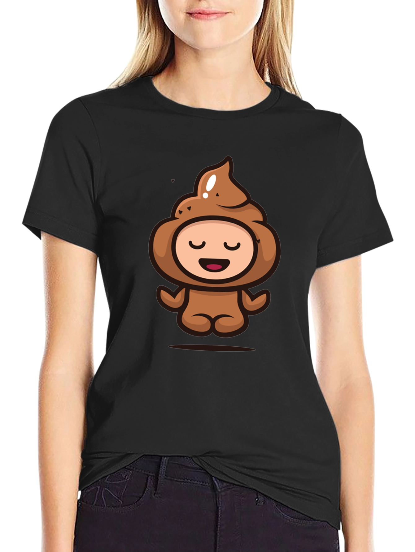 Poop Emoji Funny Graphic Black T-Shirt