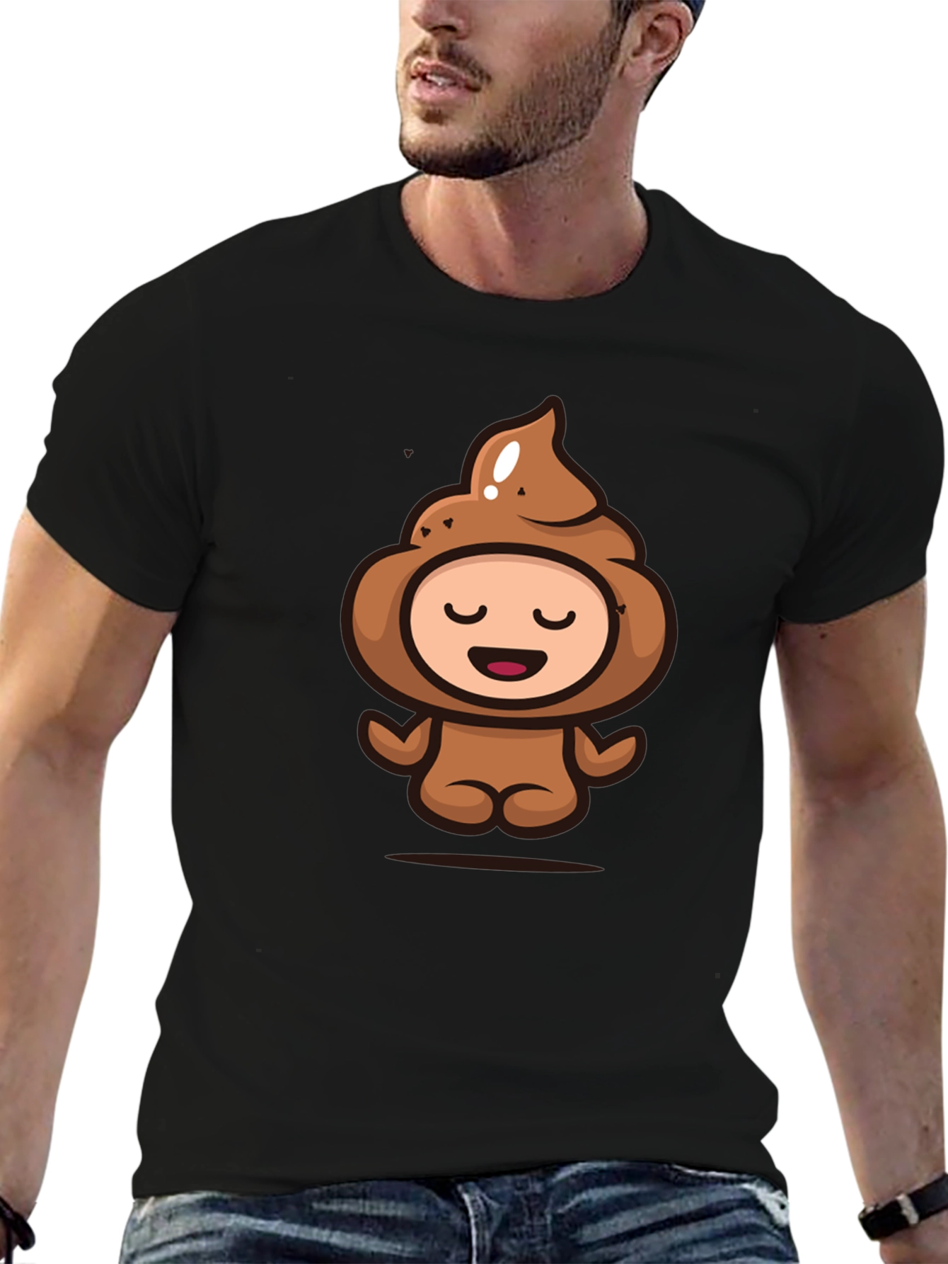 Poop Emoji Funny Graphic Black T-Shirt