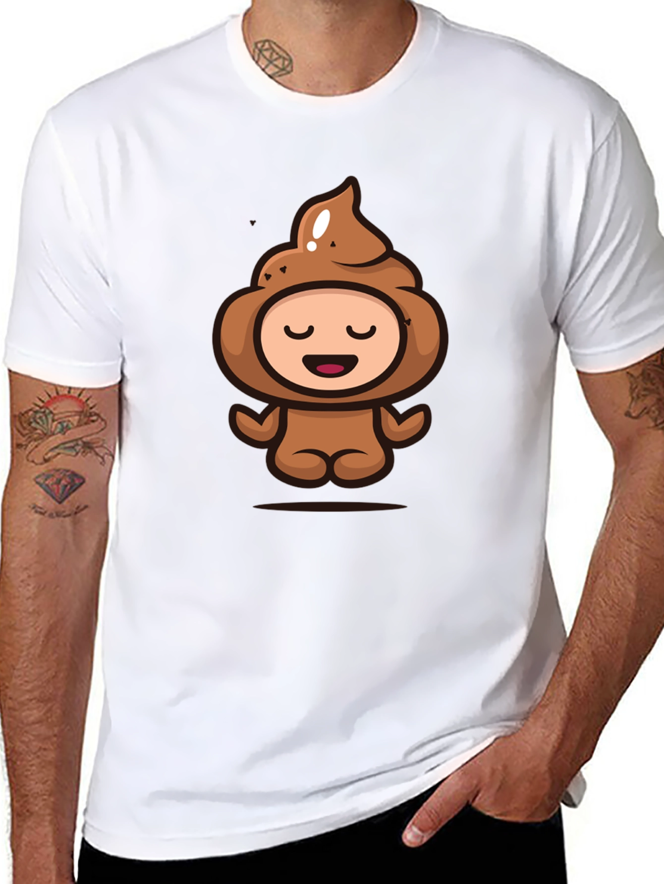 Poop Emoji Funny Graphic Black T-Shirt