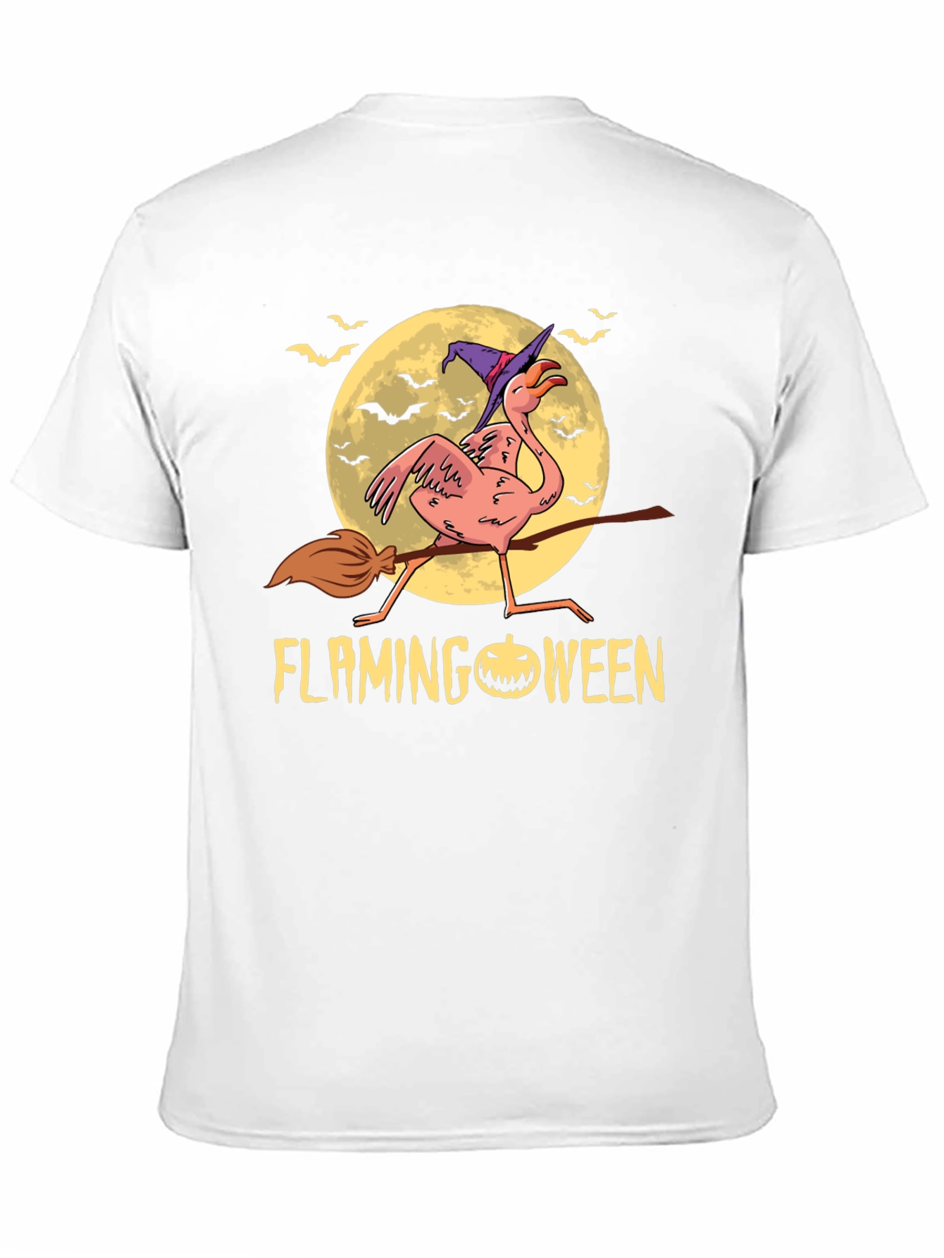Flamingoween T-Shirt: Flamingo Witch Halloween Tee