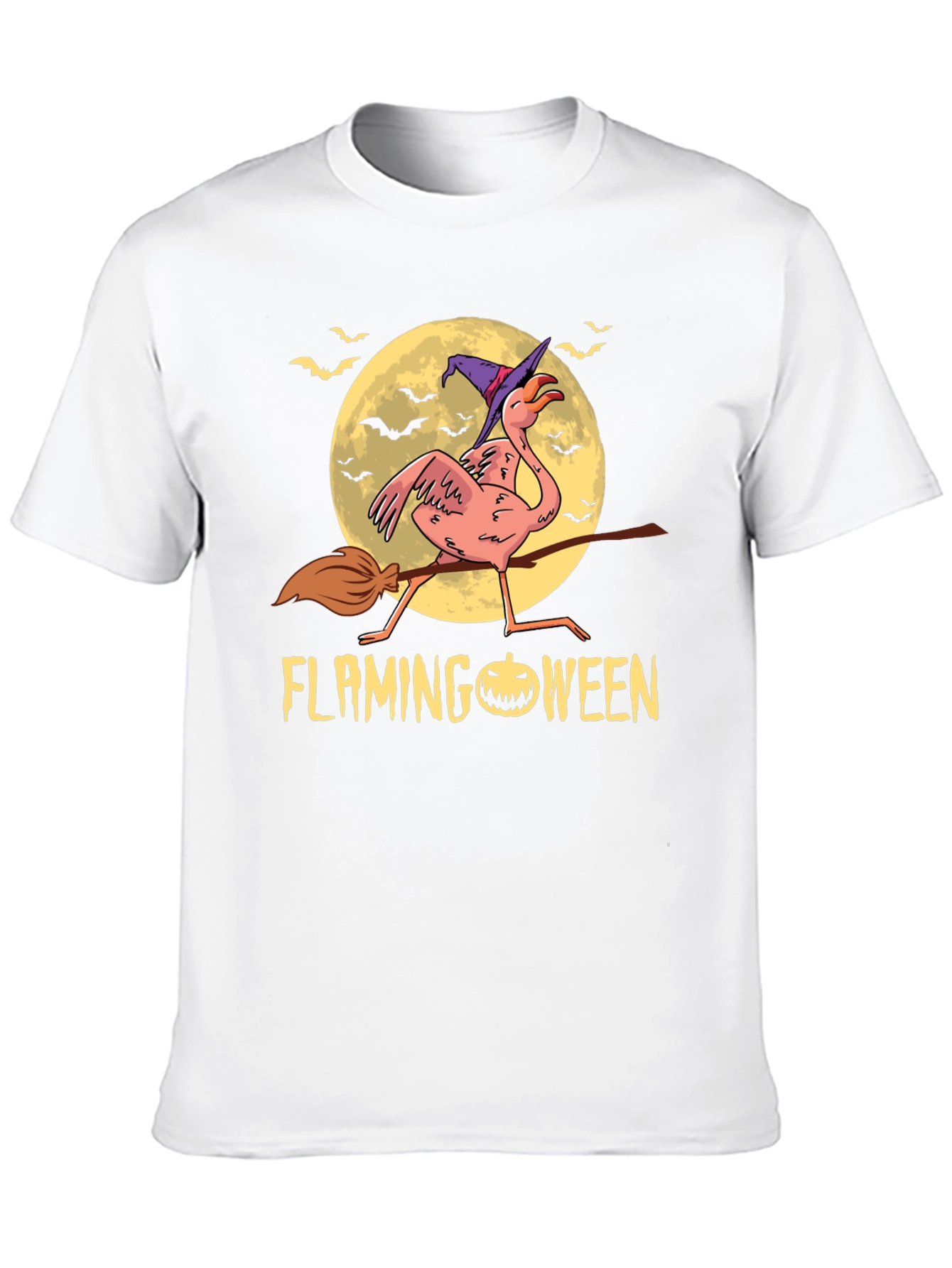 Flamingoween T-Shirt: Flamingo Witch Halloween Tee