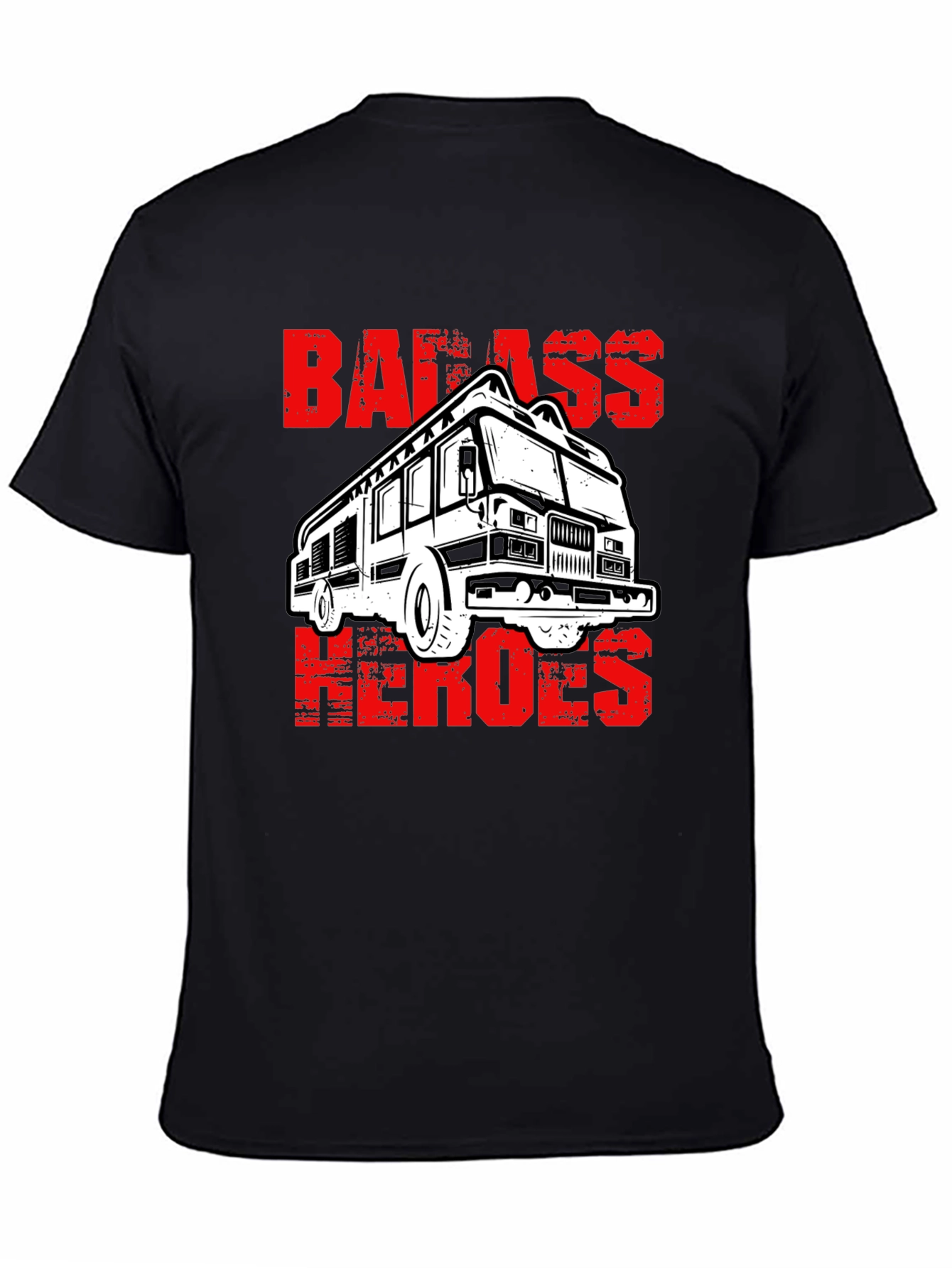 Badass Heroes Fire Truck Graphic T-Shirt