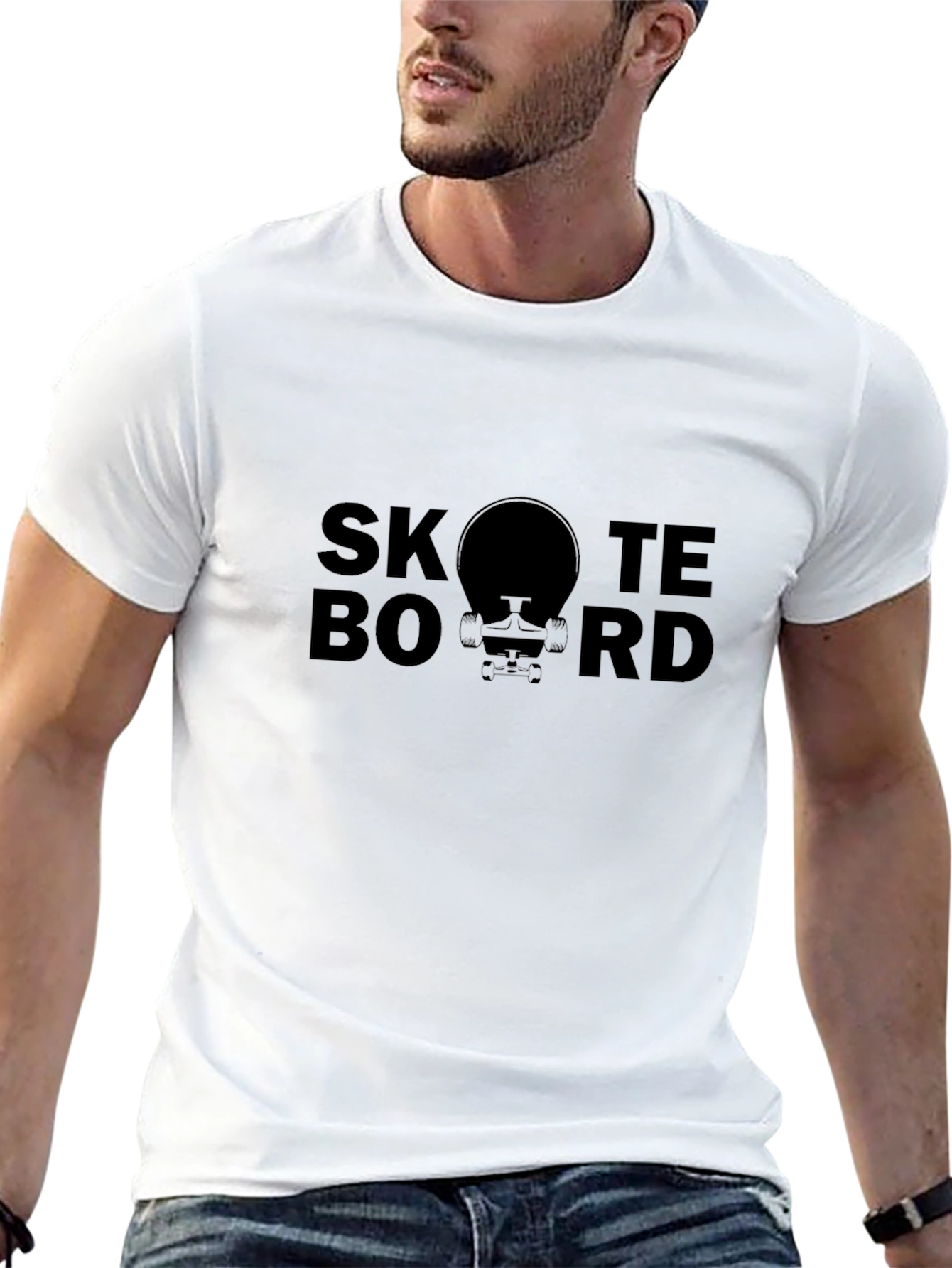Skateboard Graphic Tee - Unisex Black T-Shirt