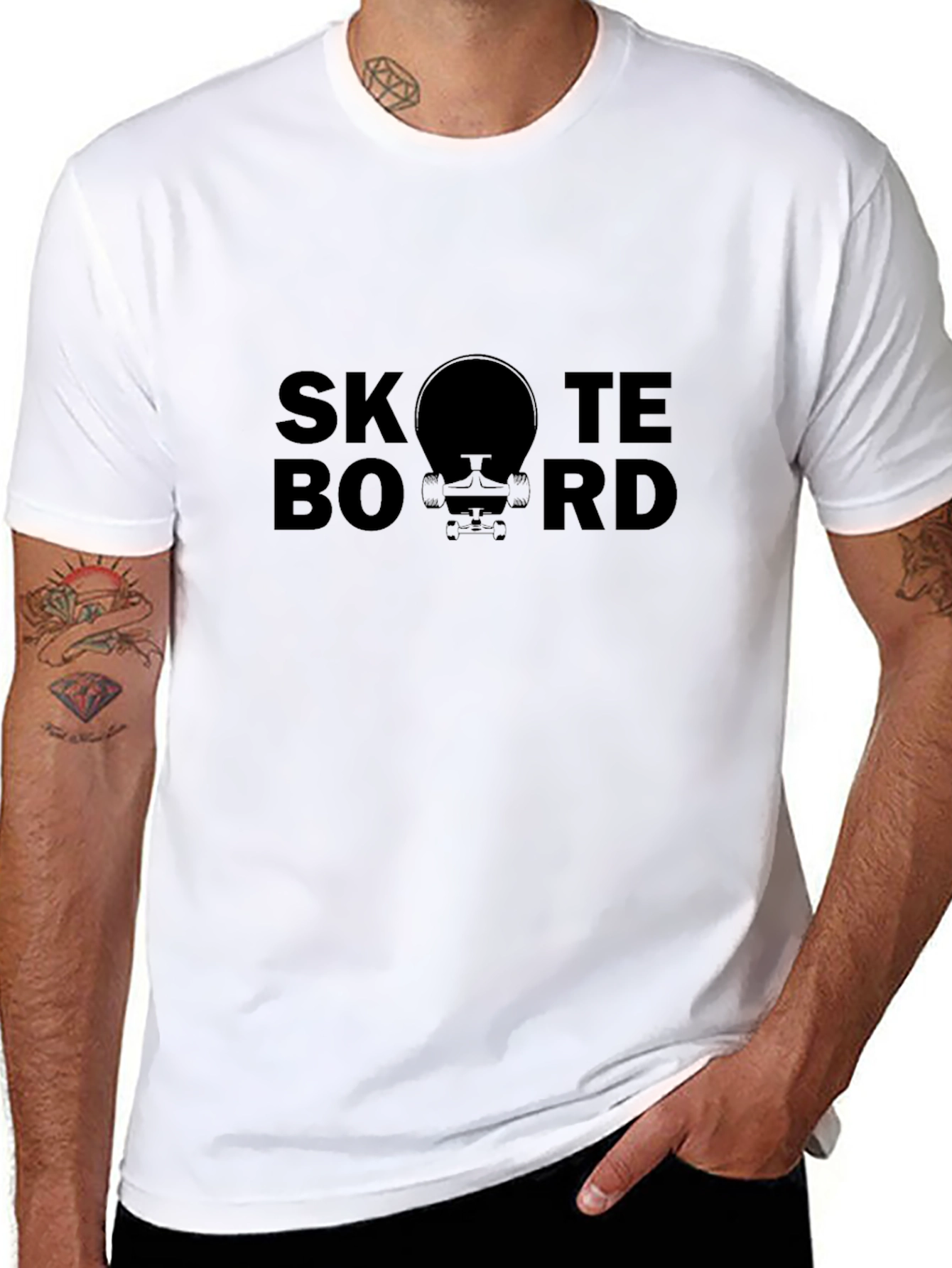 Skateboard Graphic Tee - Unisex Black T-Shirt