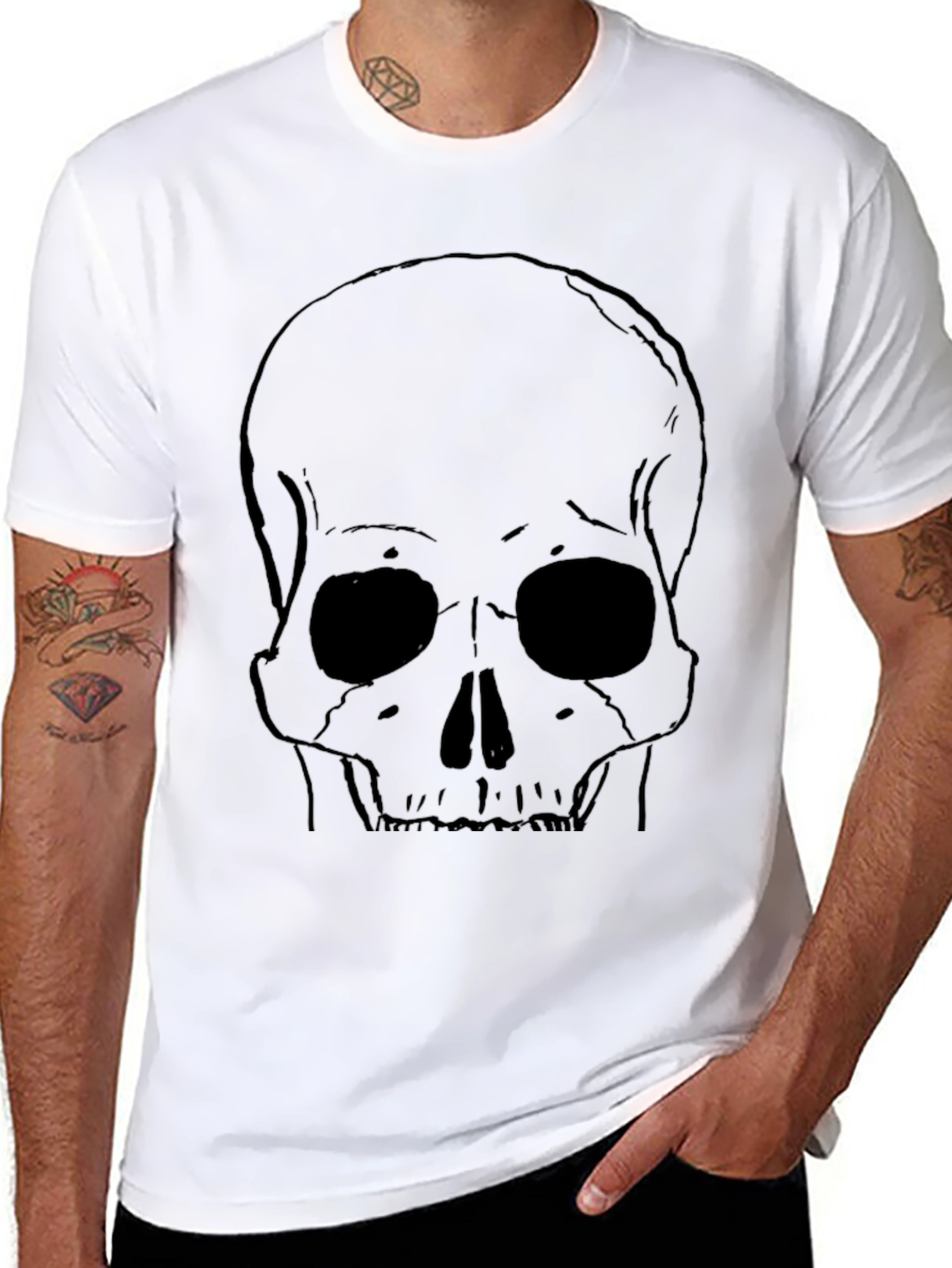 Black Skull Graphic Tee - Edgy Style