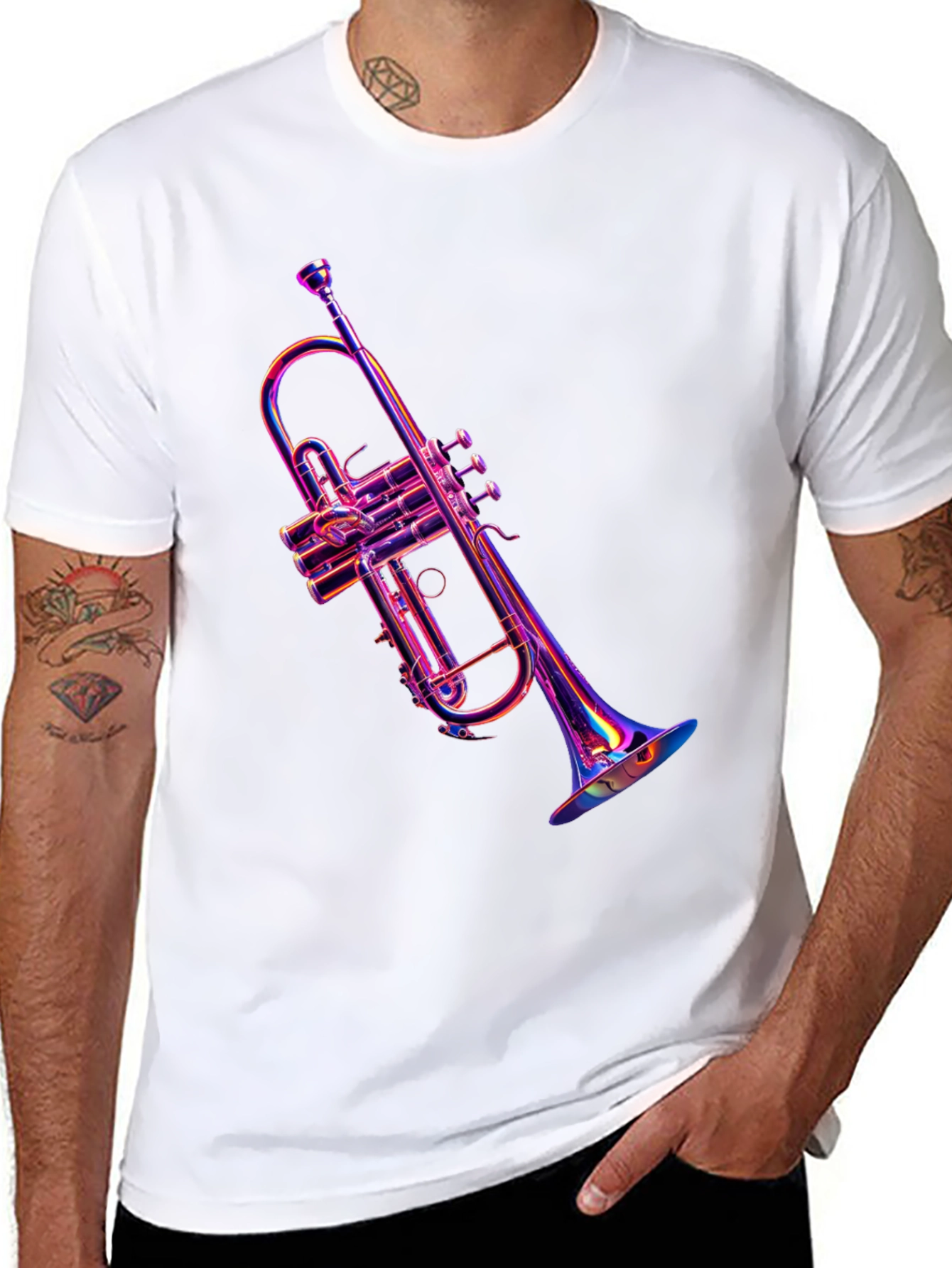 Vibrant Trumpet Graphic Tee - Music Lovers Apparel