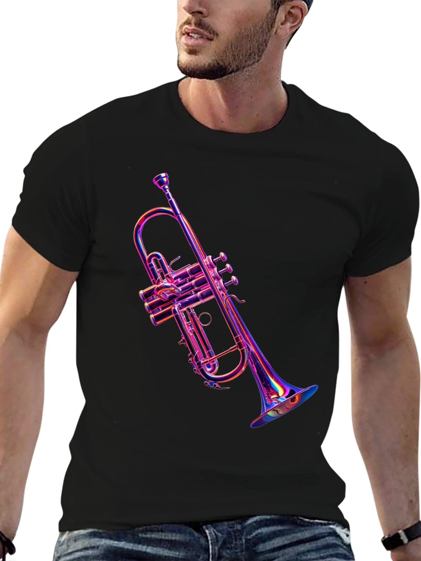Vibrant Trumpet Graphic Tee - Music Lovers Apparel