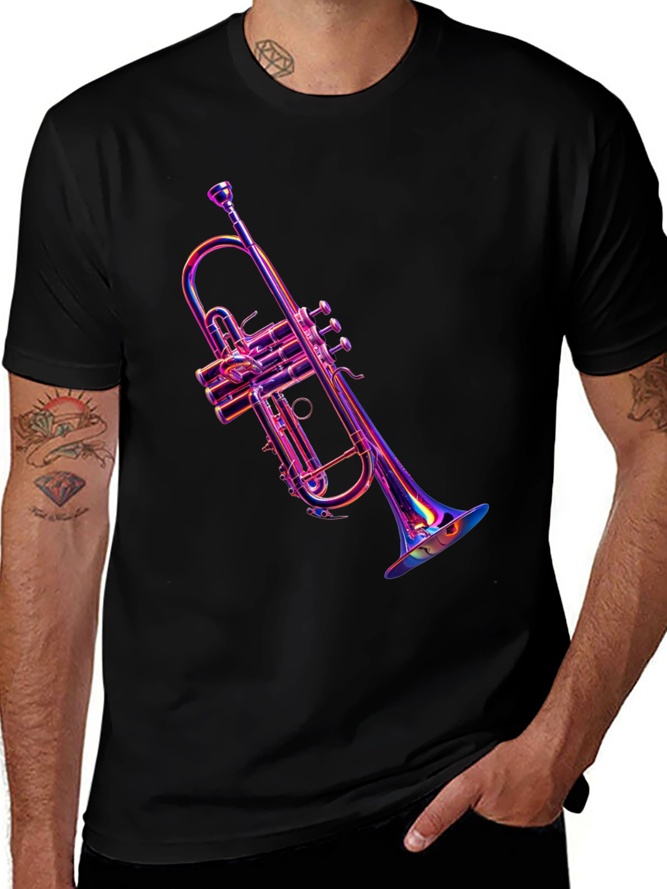 Vibrant Trumpet Graphic Tee - Music Lovers Apparel
