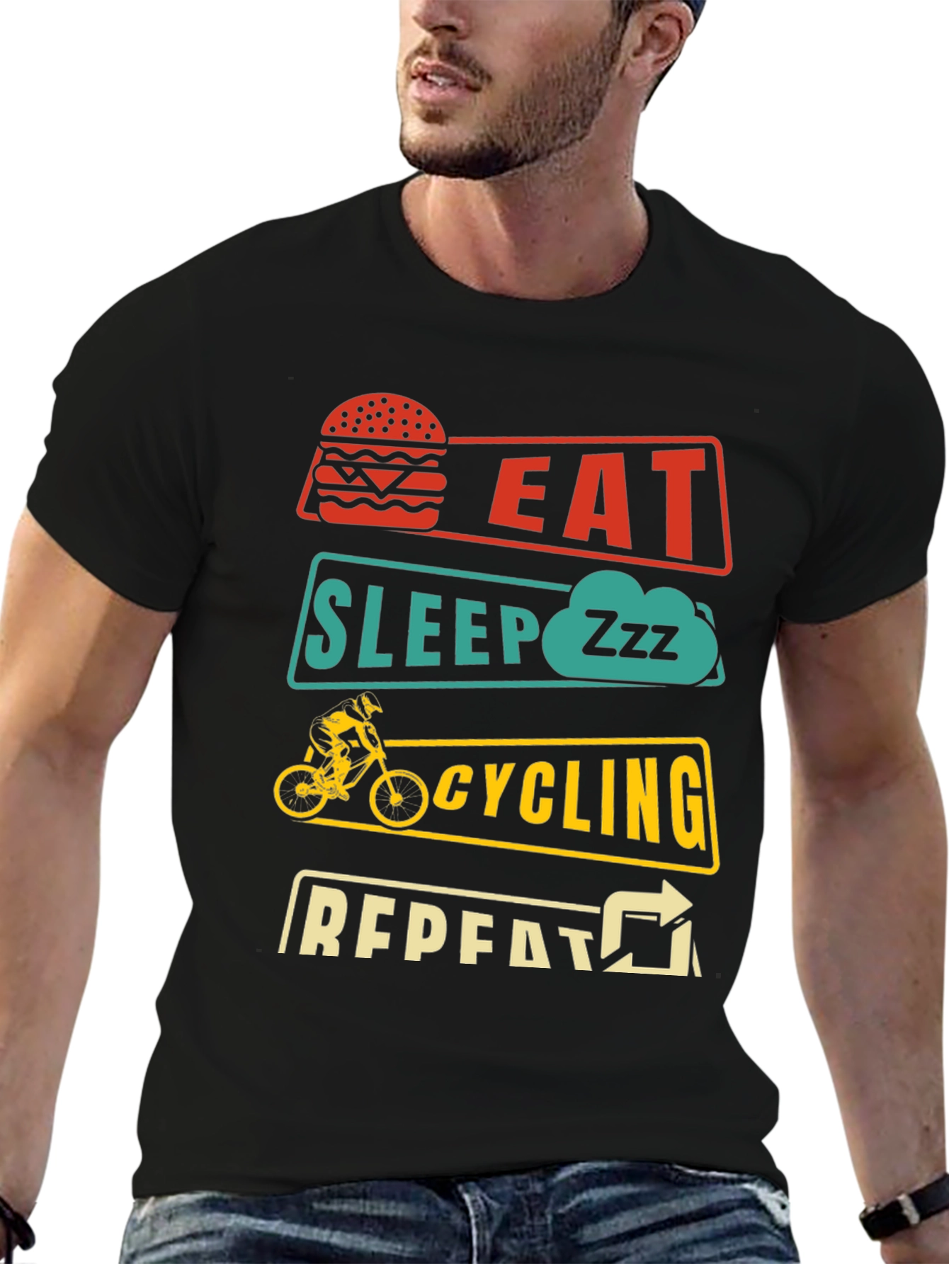 Eat Sleep Cycling Repeat T-Shirt