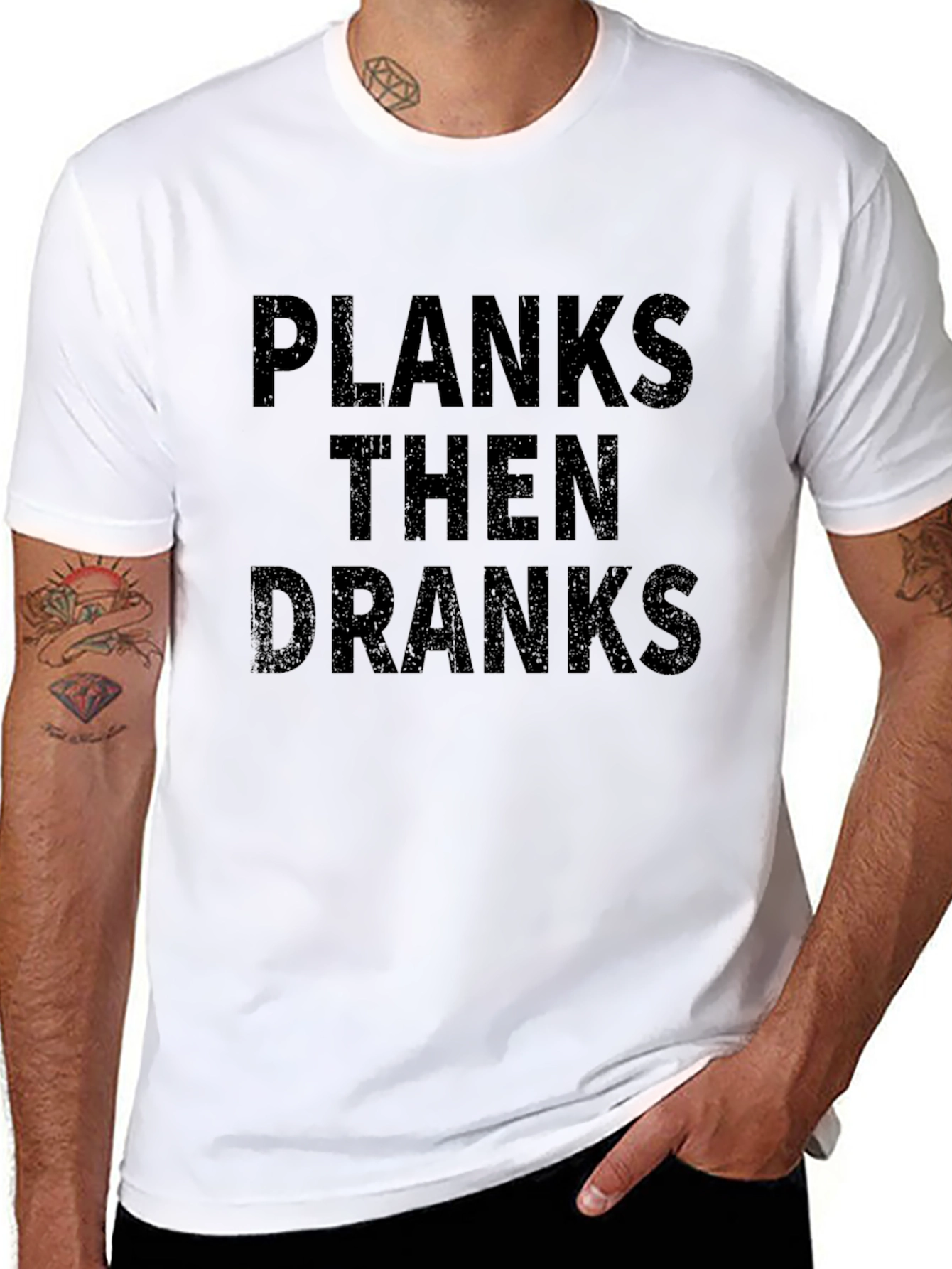 Planks Then Dranks Black T-Shirt