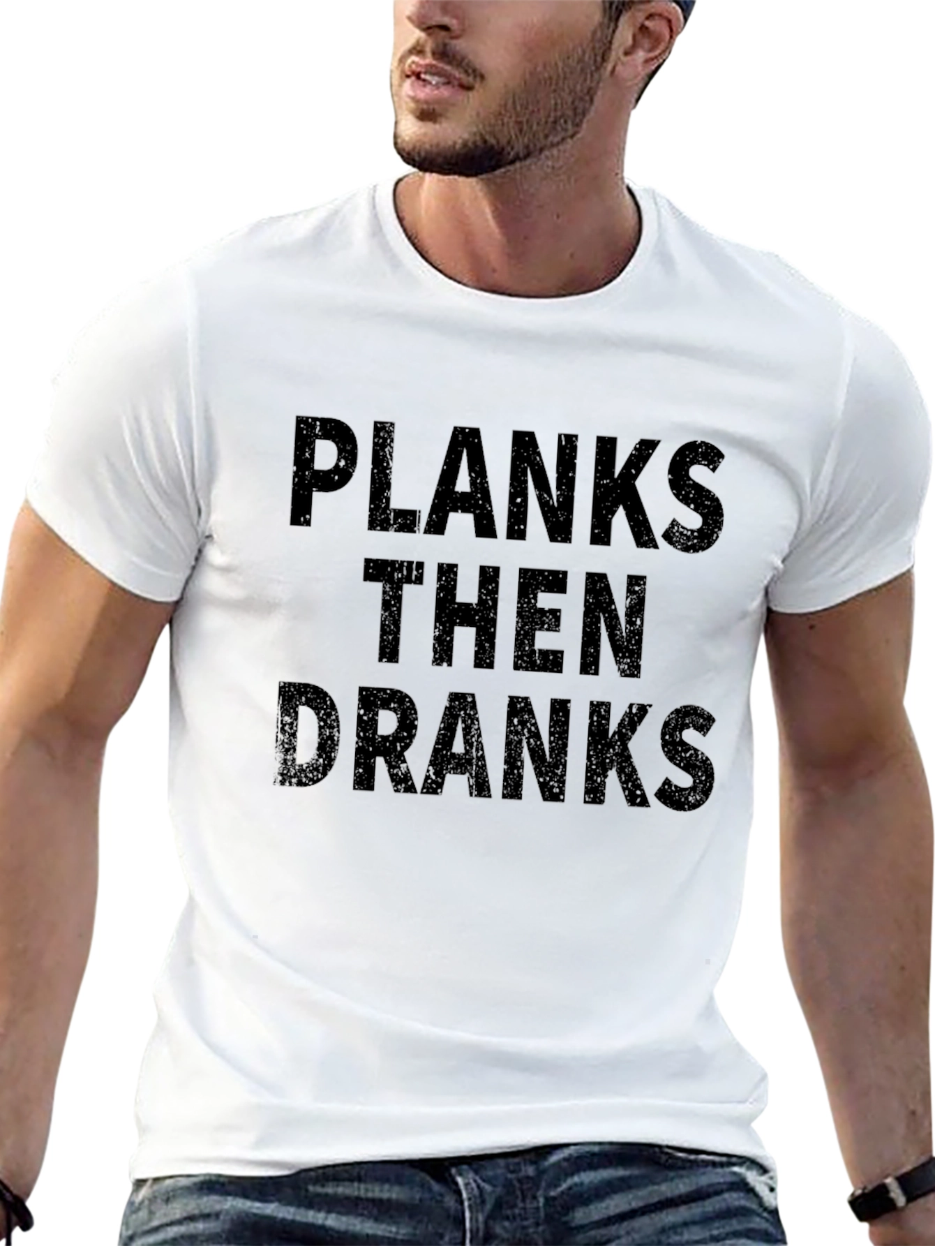 Planks Then Dranks Black T-Shirt