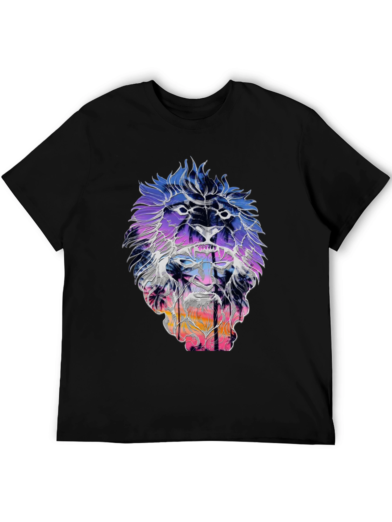 Lion Sunset Graphic Tee - Unique Design