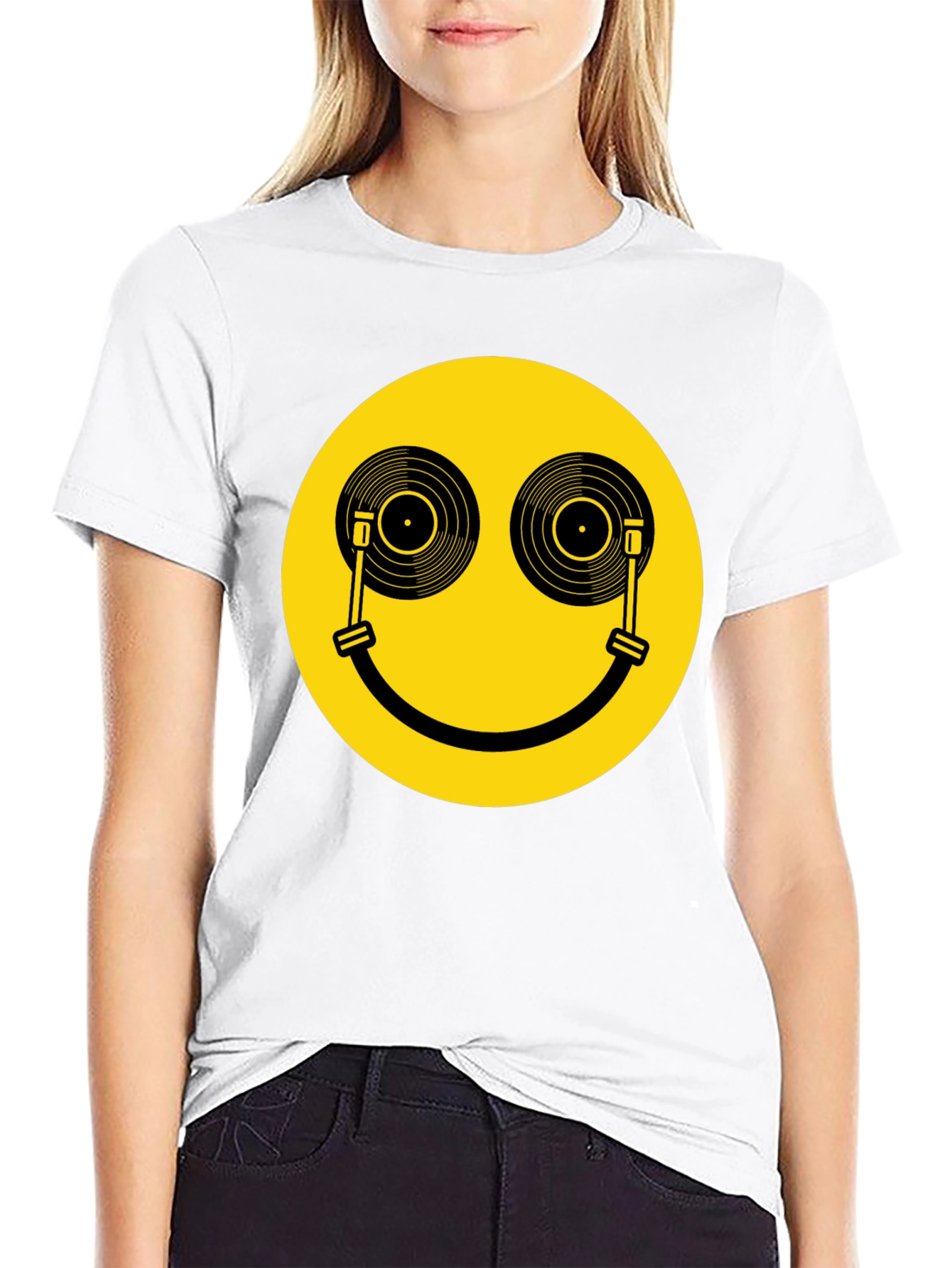 DJ Smiley Face T-Shirt - Black Music Lover Tee