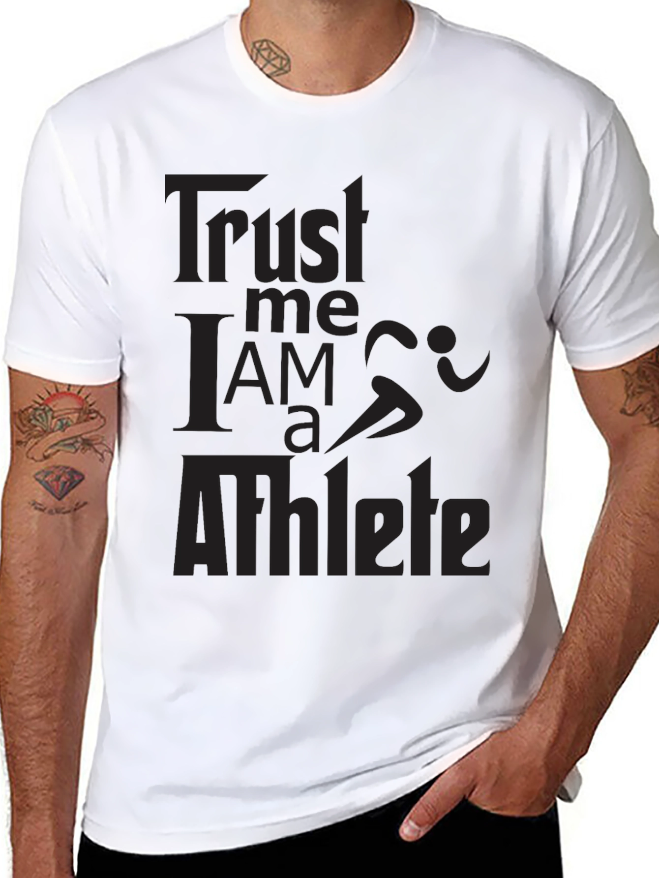 Trust Me I Am an Athlete T-Shirt Black Tee