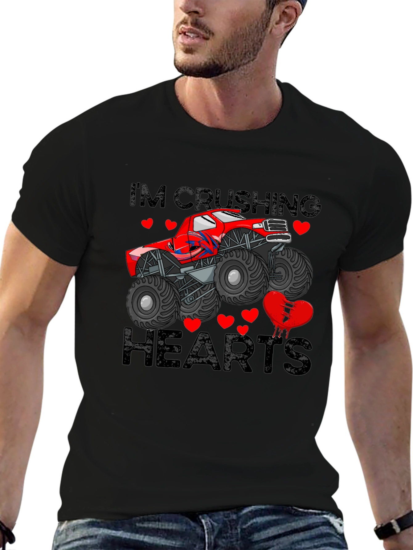 Crushing Hearts Monster Truck Graphic Tee