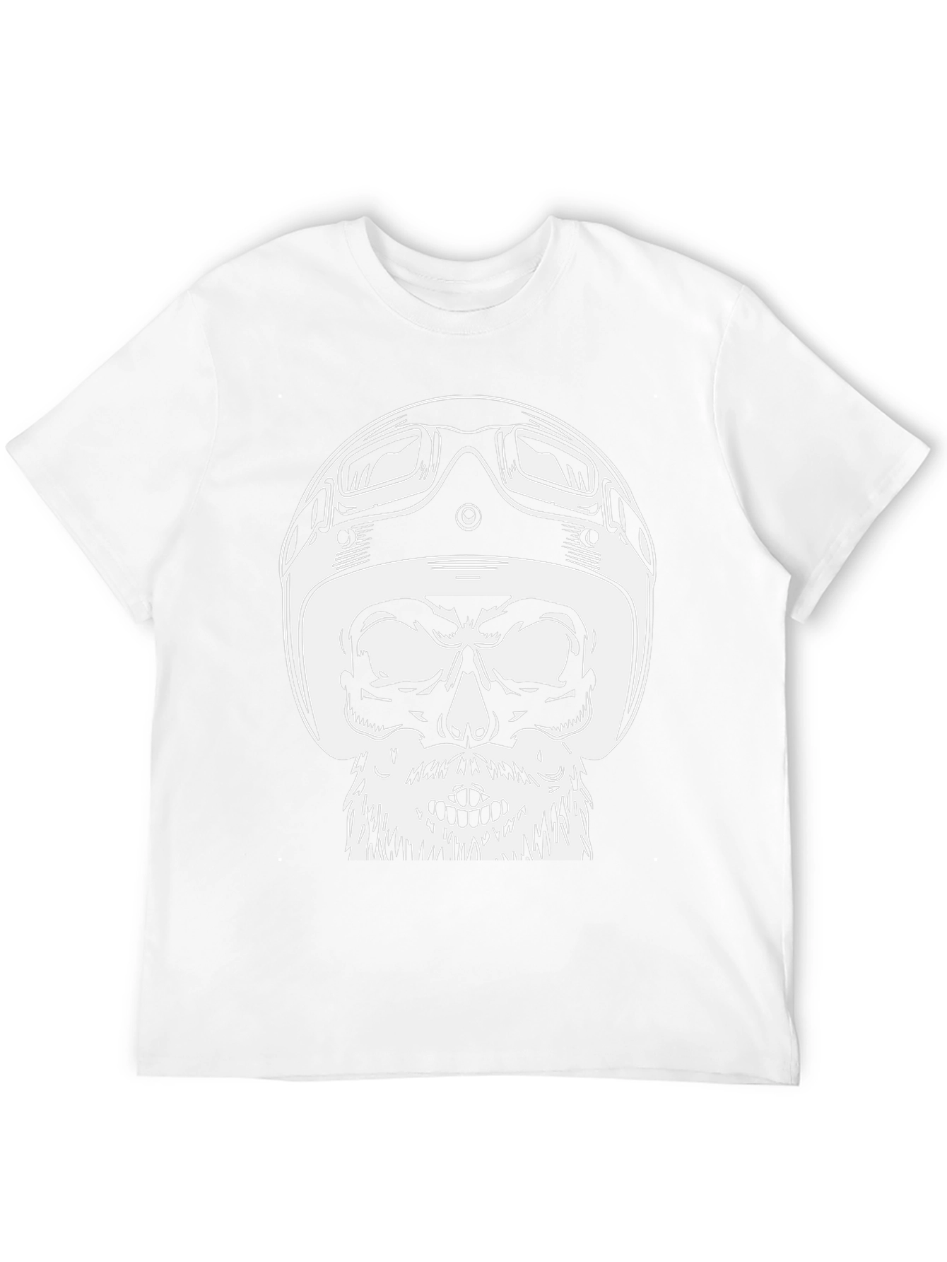 Skull Helmet Graphic Tee - Black Cotton T-Shirt
