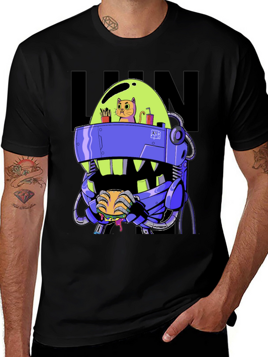 Robo Cat T-Shirt - Sci-Fi Burger Lover