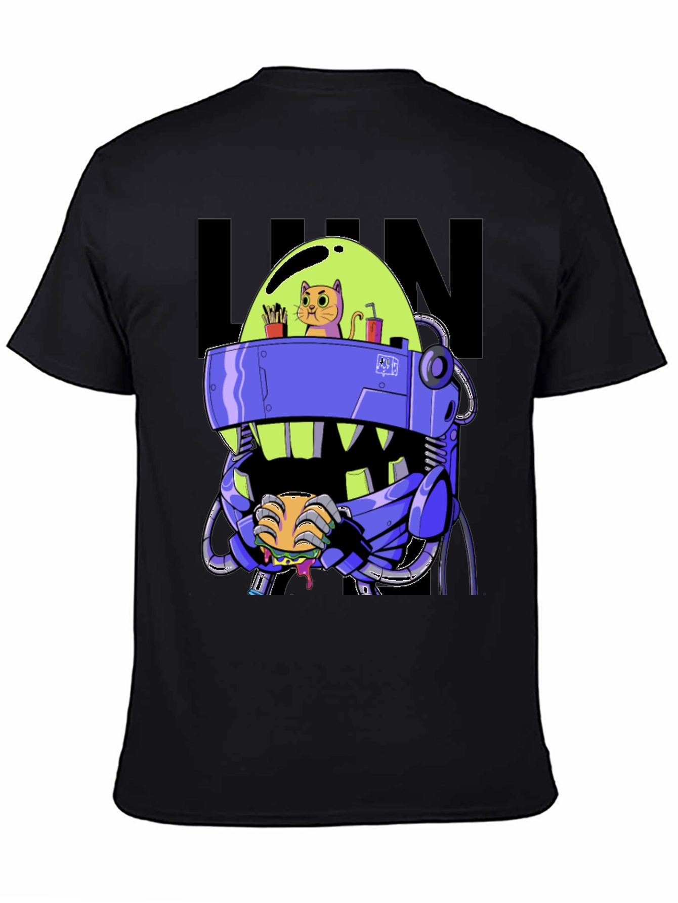 Robo Cat T-Shirt - Sci-Fi Burger Lover