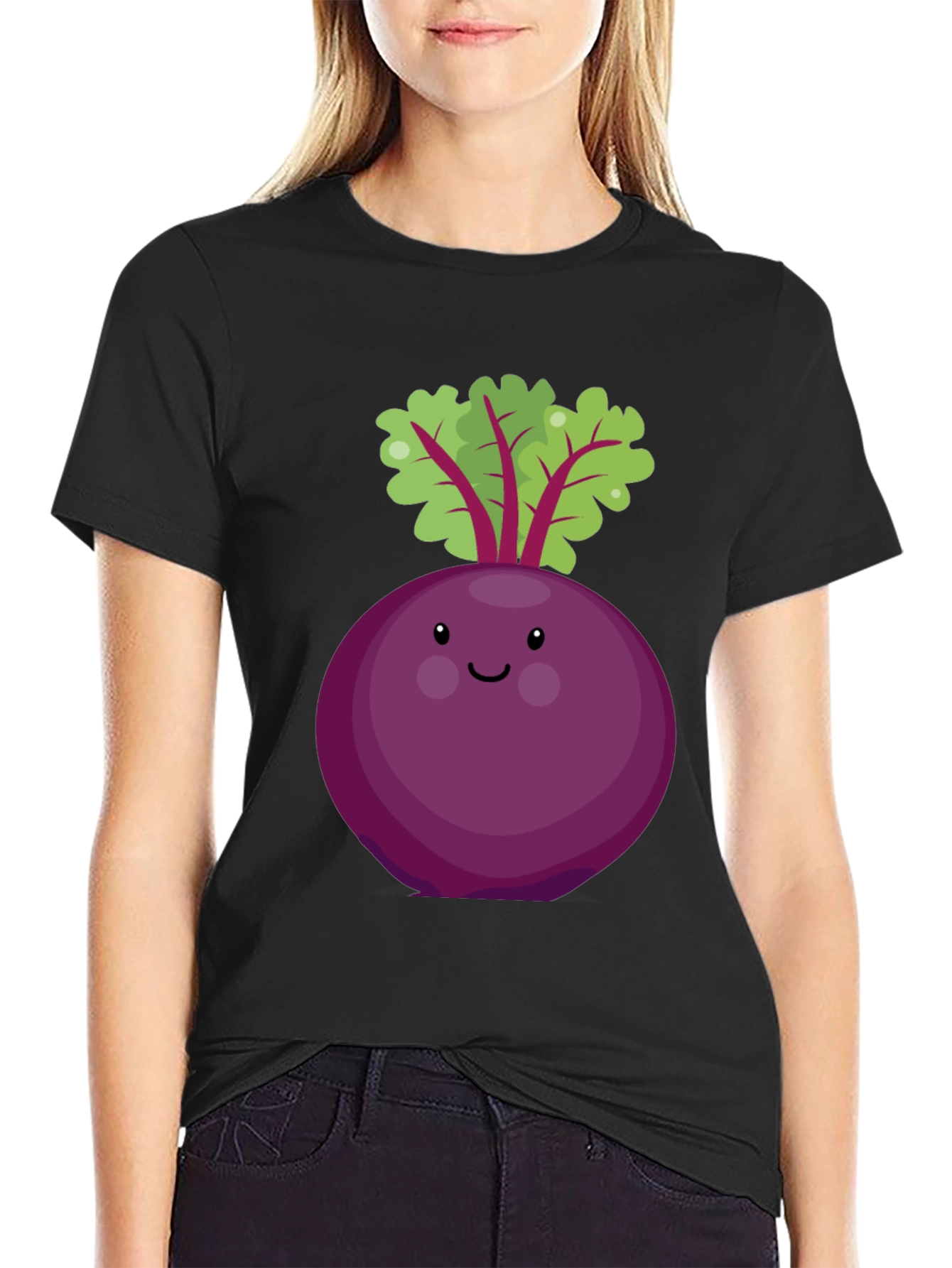 Cute Beet Graphic Tee - Unisex Black T-Shirt