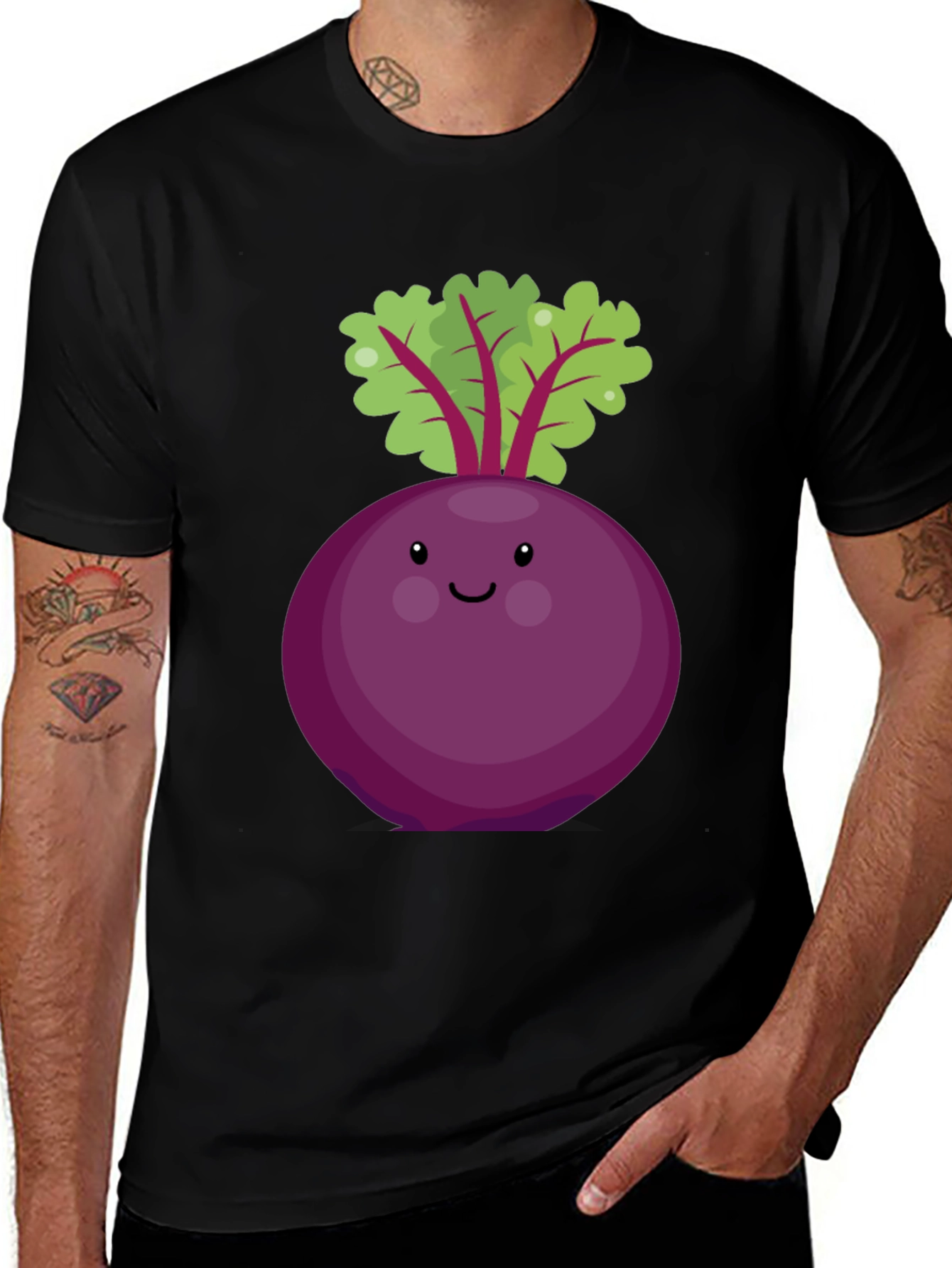 Cute Beet Graphic Tee - Unisex Black T-Shirt