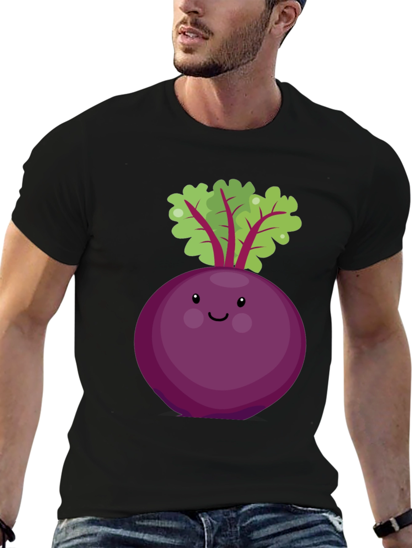 Cute Beet Graphic Tee - Unisex Black T-Shirt