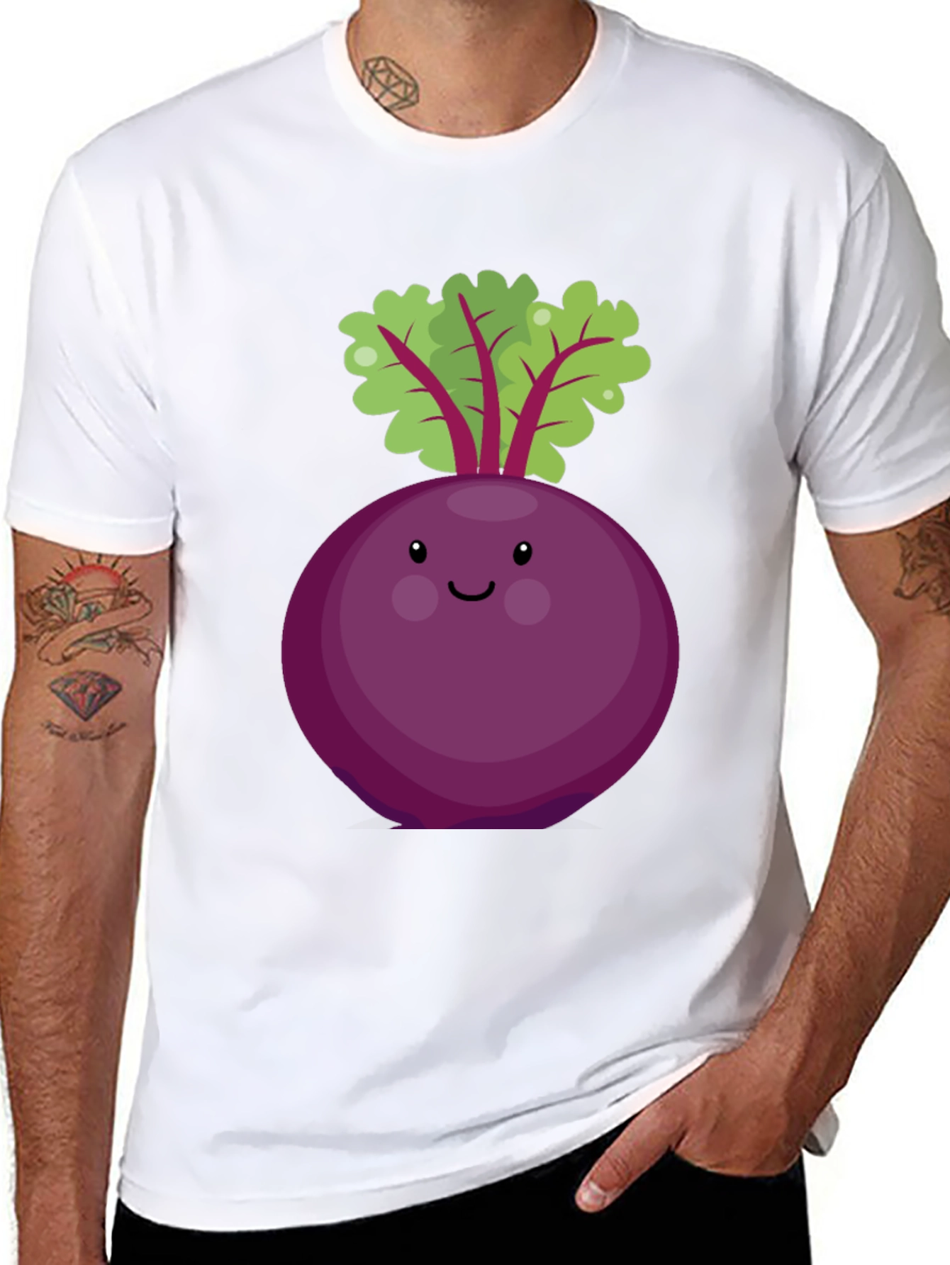 Cute Beet Graphic Tee - Unisex Black T-Shirt